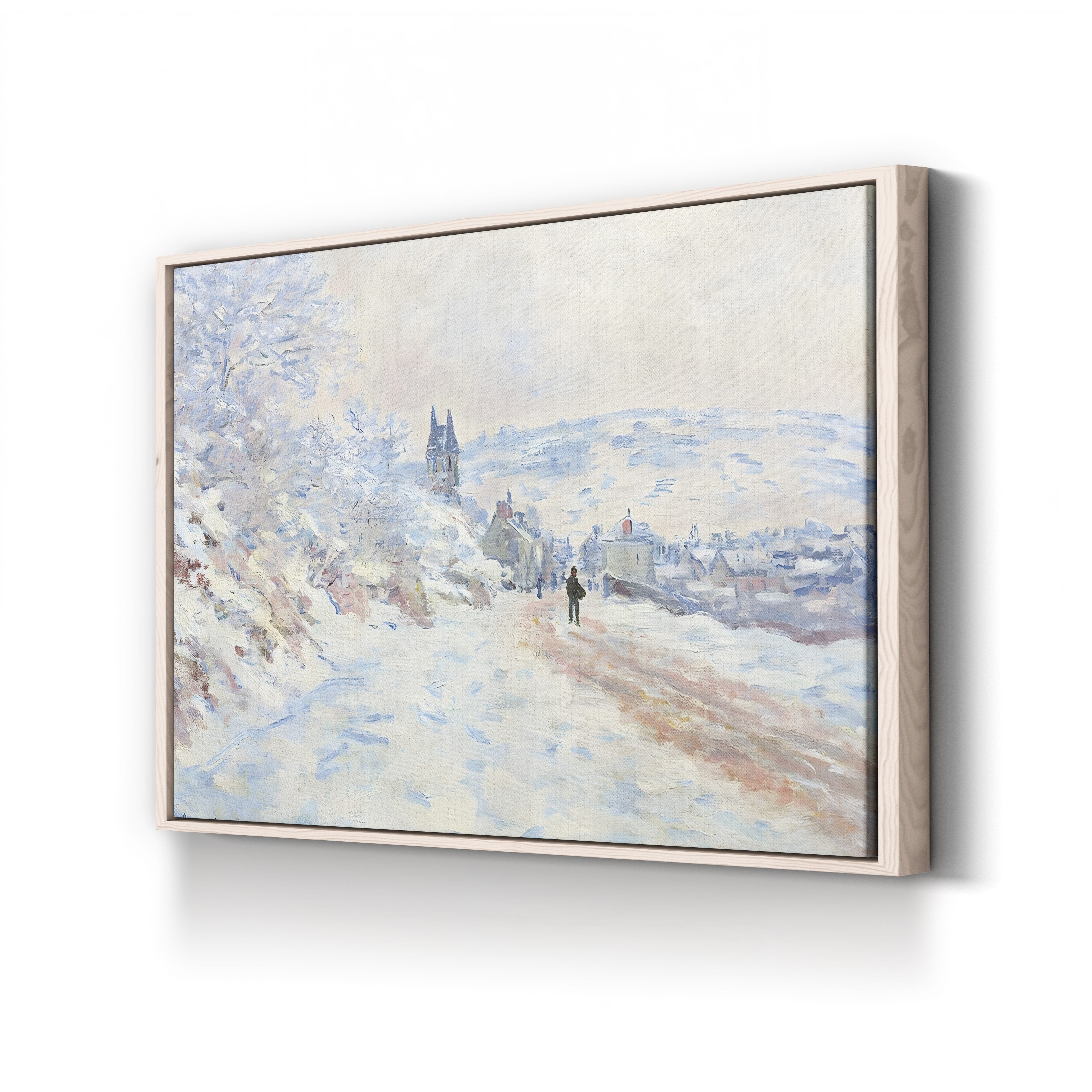 La Route de Vétheuil, Effet de Neige, 1879 – Claude Monet Wall Art | Atmospheric Impressionist Winter Snow Canvas Print