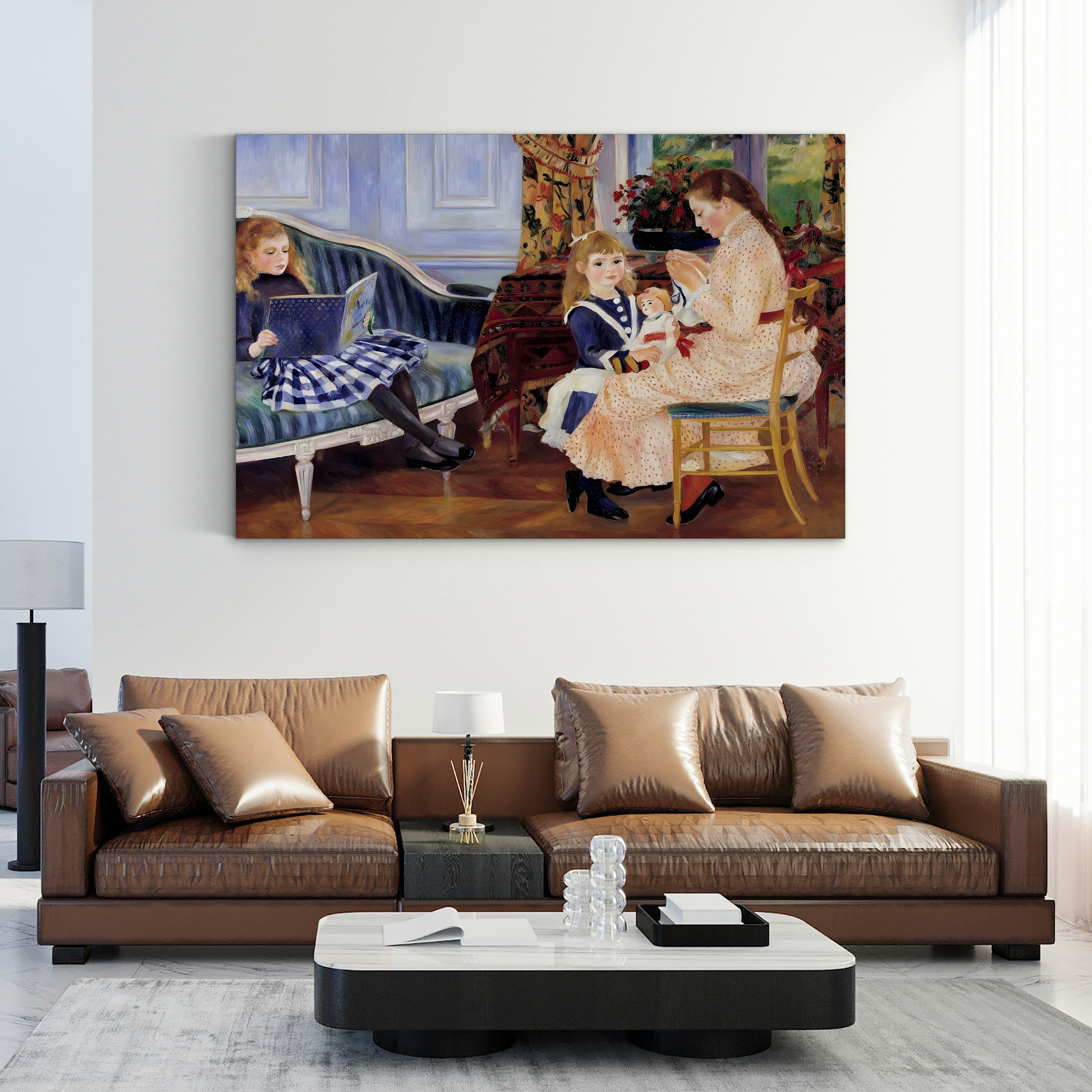 Children's Afternoon at Wargemont – Pierre-Auguste Renoir Wall Art | Impressionist Figure Canvas Print