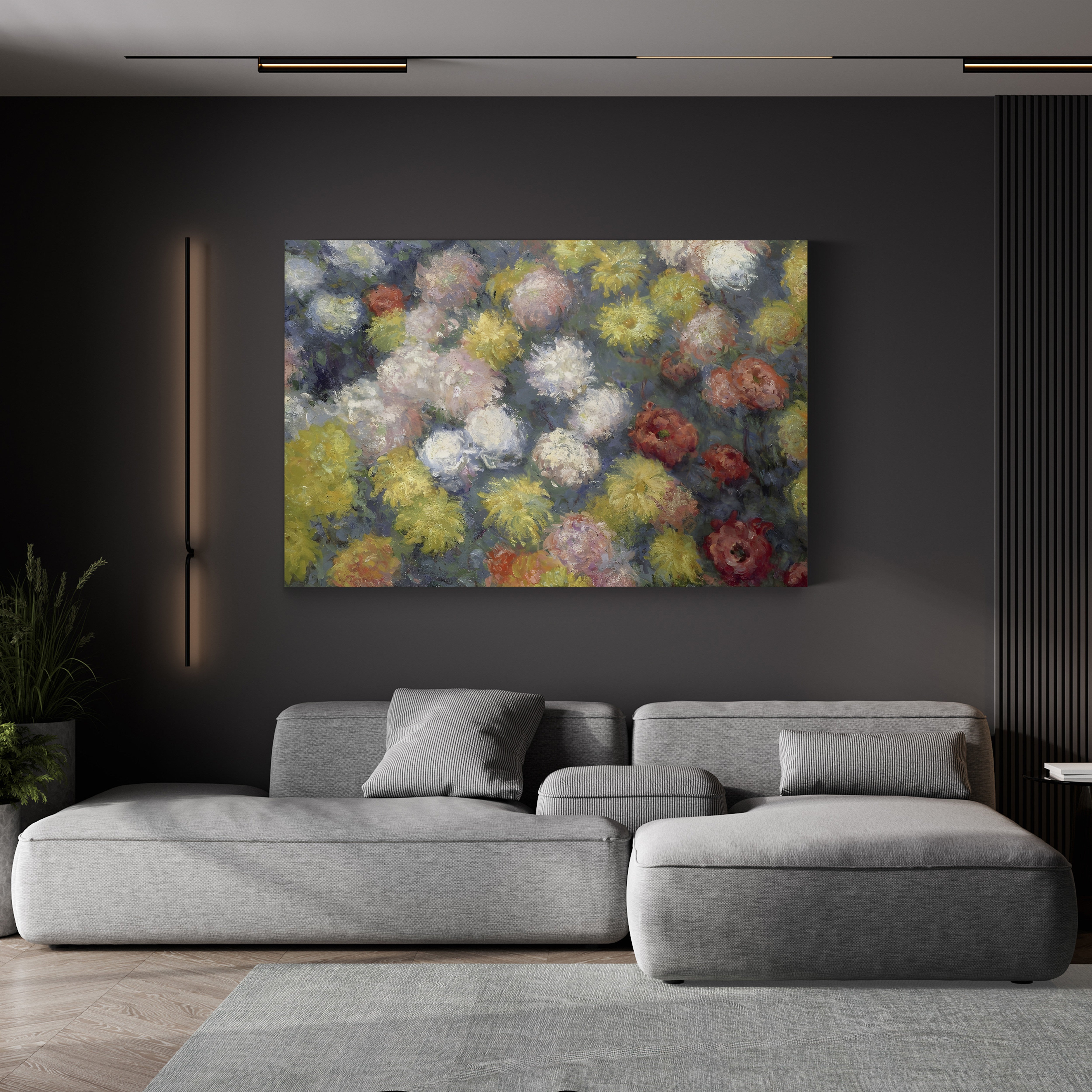 Chrysanthemums, 1897 – Claude Monet Wall Art | Late Impressionist Floral Still Life Canvas Print