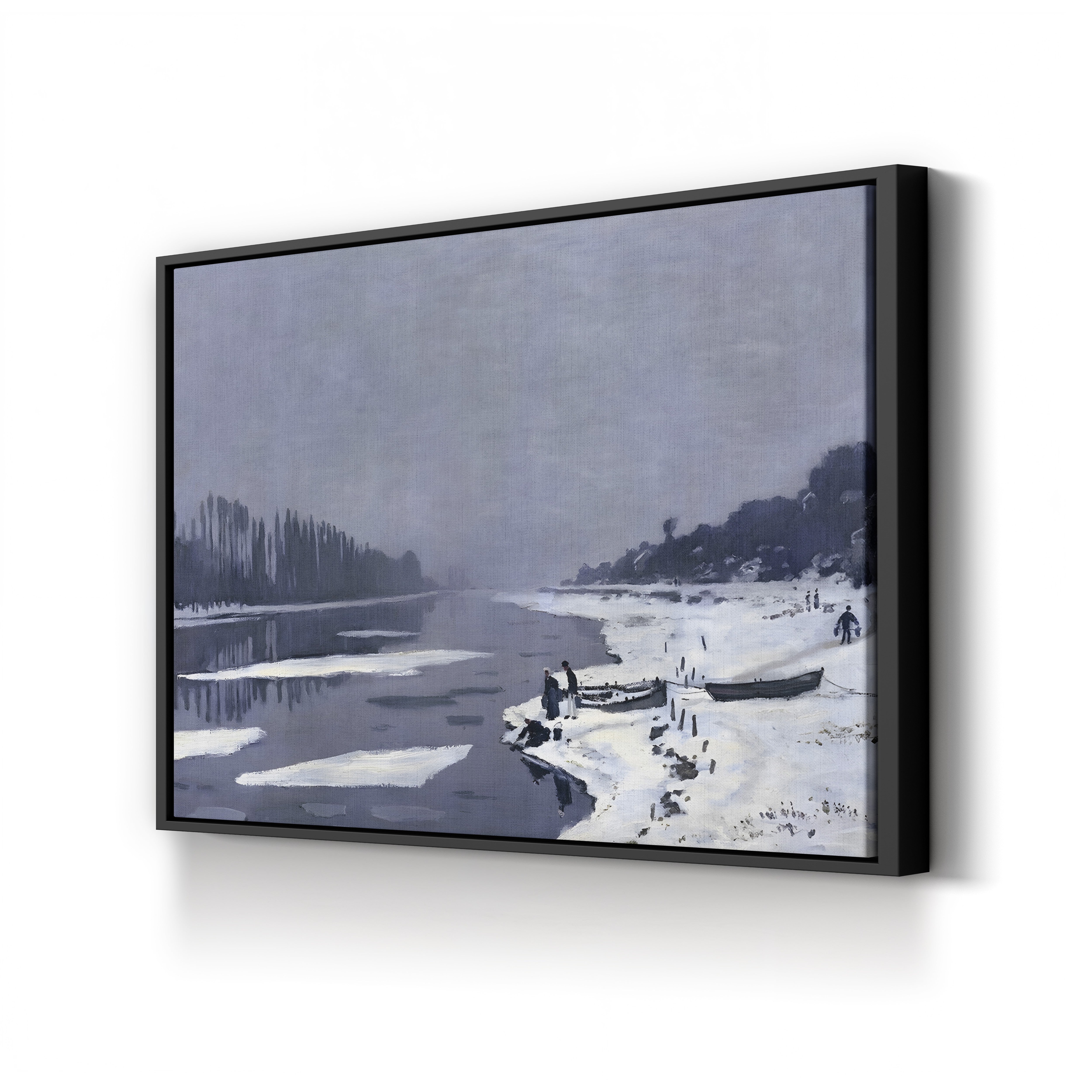 Ice Floes on the Seine at Bougival, c. 1867–68 – Claude Monet Wall Art | Early Impressionist Winter Canvas Print