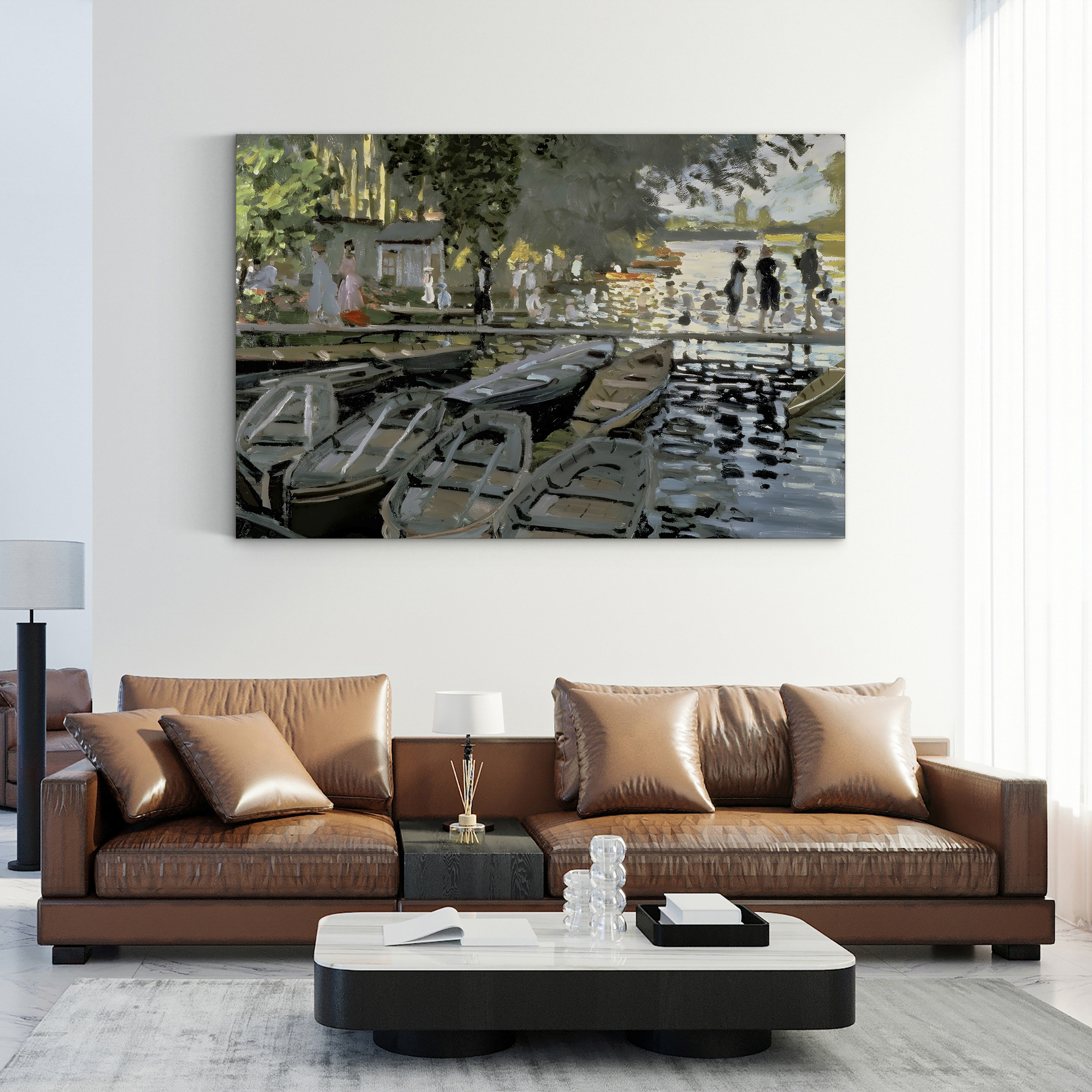Bathers at La Grenouillère, 1869 – Claude Monet Wall Art | Foundational Impressionist Canvas Print