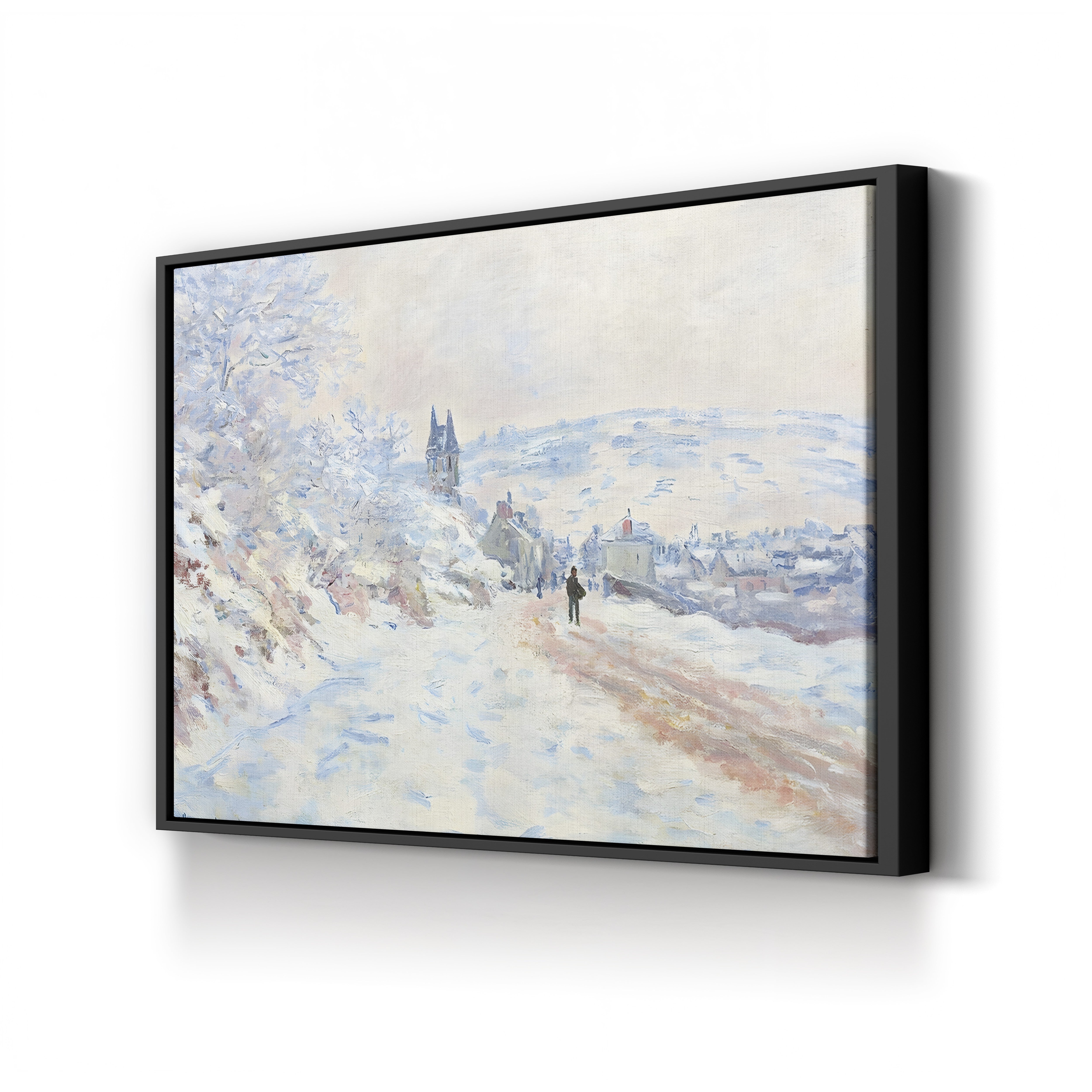 La Route de Vétheuil, Effet de Neige, 1879 – Claude Monet Wall Art | Atmospheric Impressionist Winter Snow Canvas Print