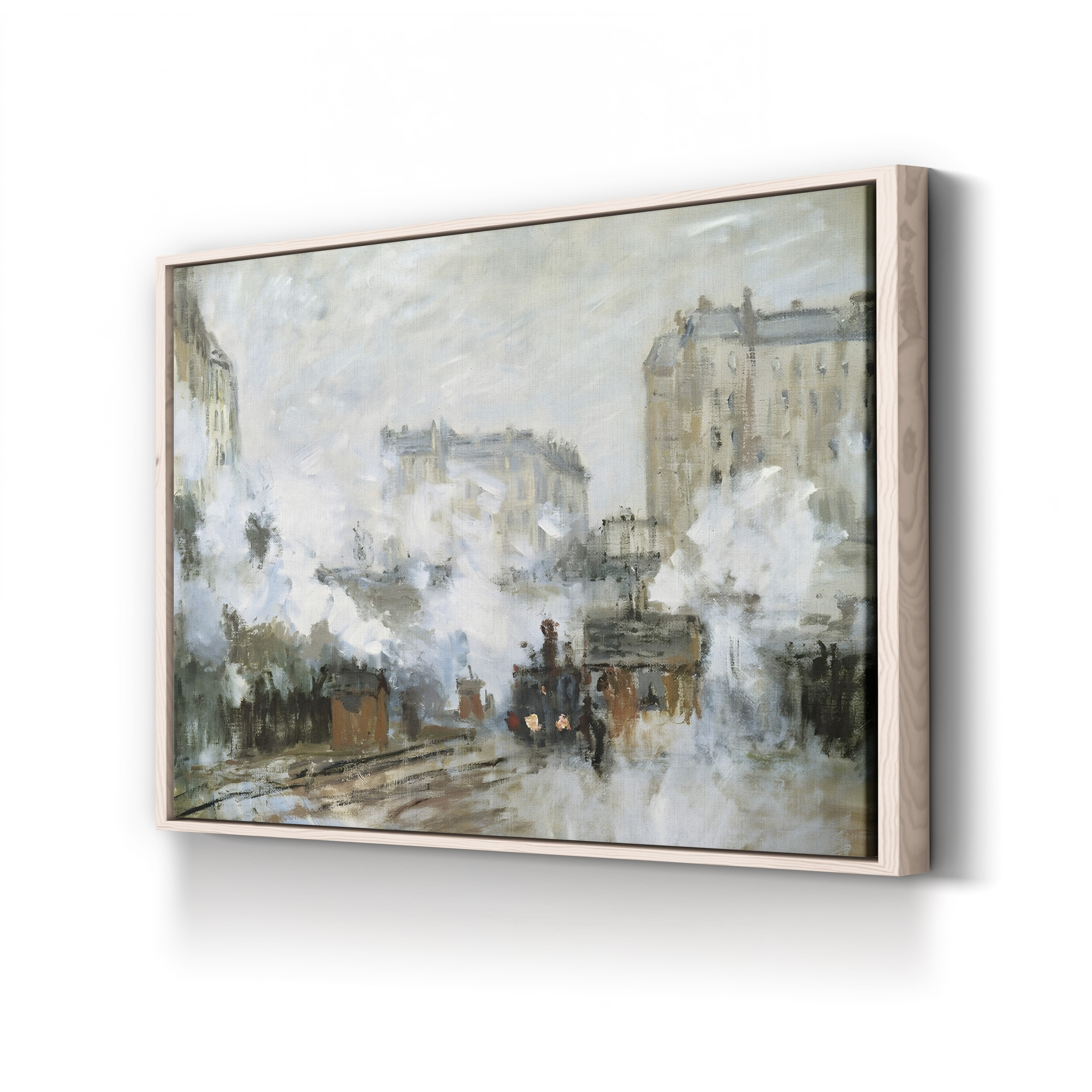Exterior of the Gare Saint-Lazare, Arrival of a Train, 1877 – Claude Monet Wall Art | Impressionist Railway Print