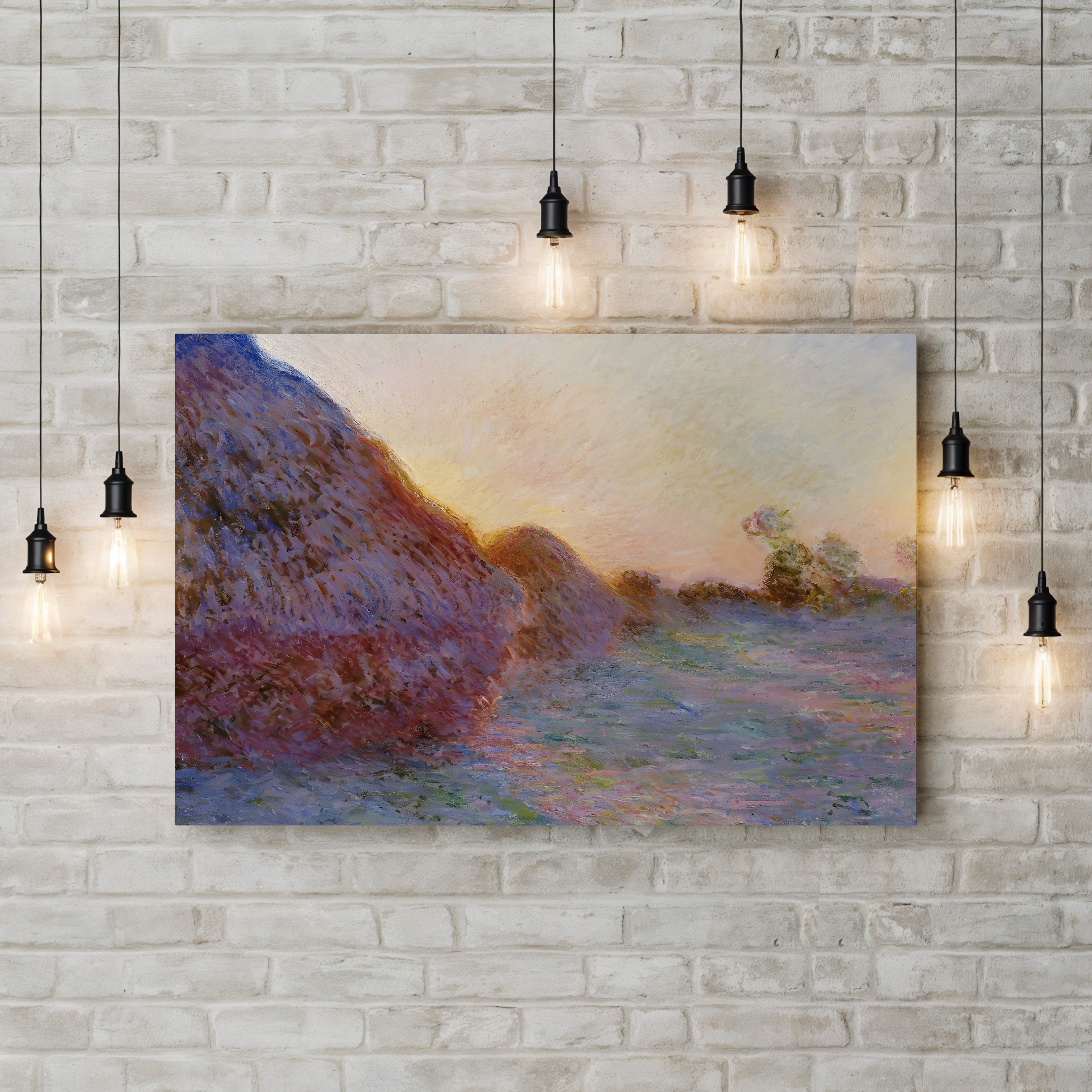 Haystacks – Claude Monet Wall Art | Impressionist Rural Landscape Canvas Print