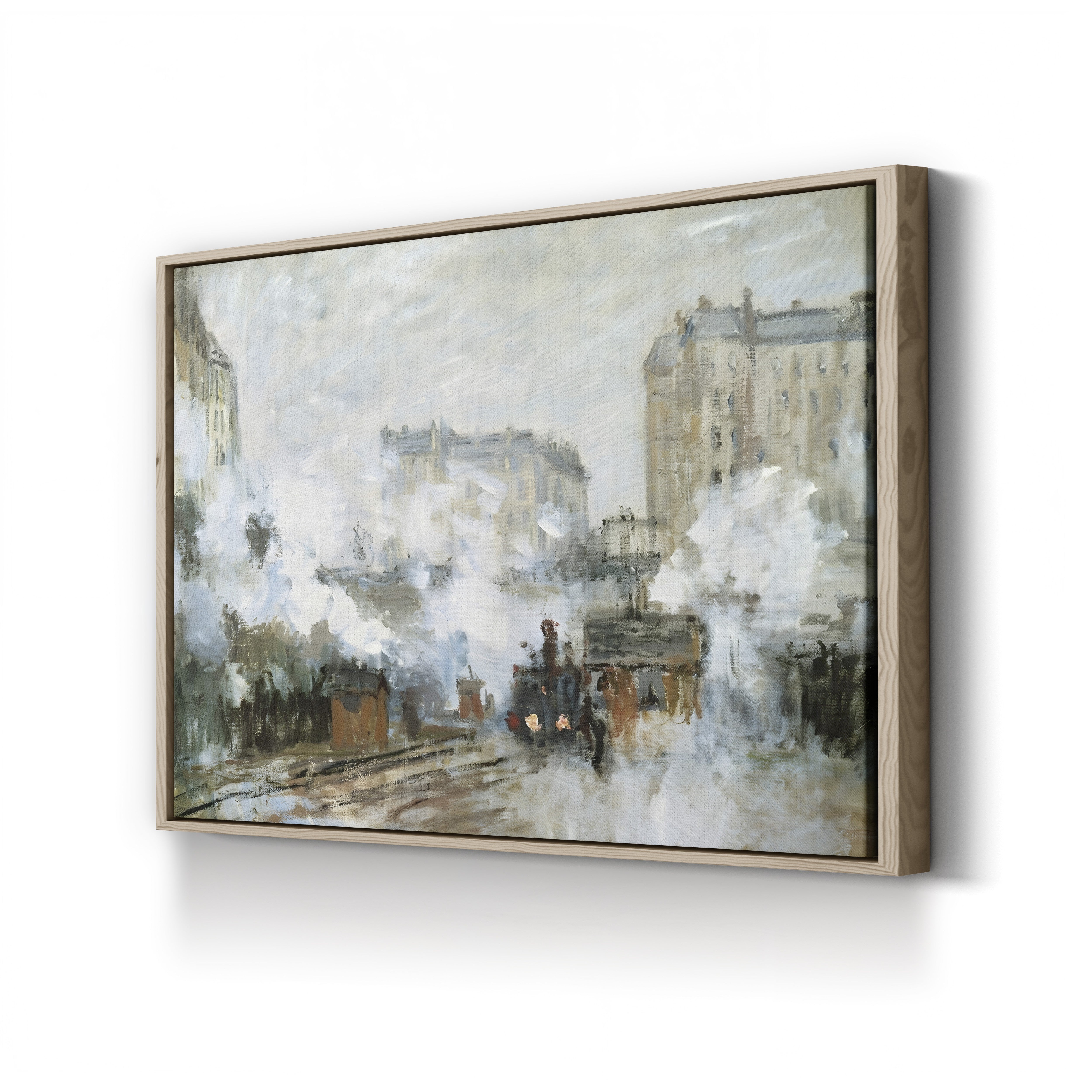 Exterior of the Gare Saint-Lazare, Arrival of a Train, 1877 – Claude Monet Wall Art | Impressionist Railway Print