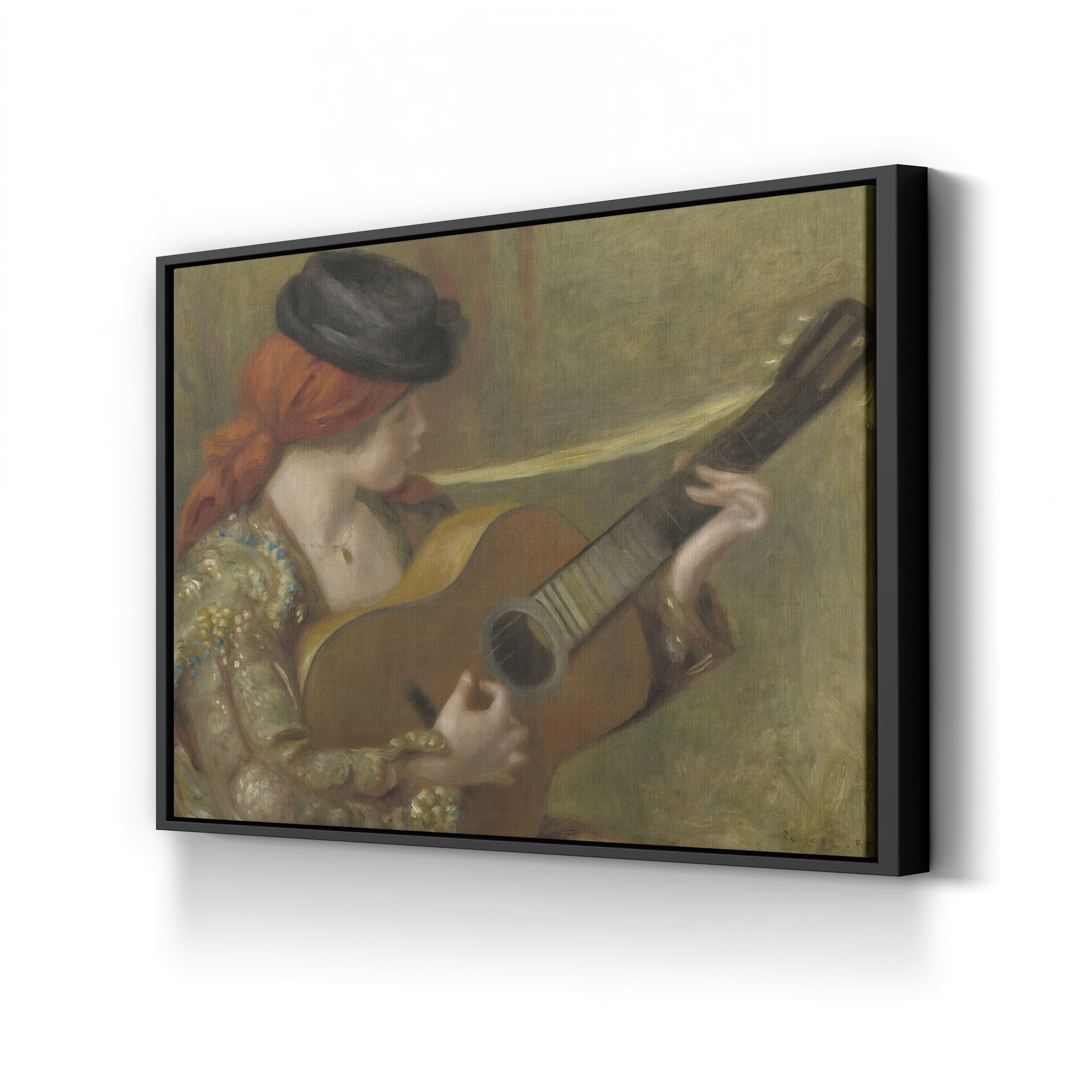 Young Spanish Woman with a Guitar, 1898 – Pierre-Auguste Renoir Wall Art | Impressionist Figure Canvas Print