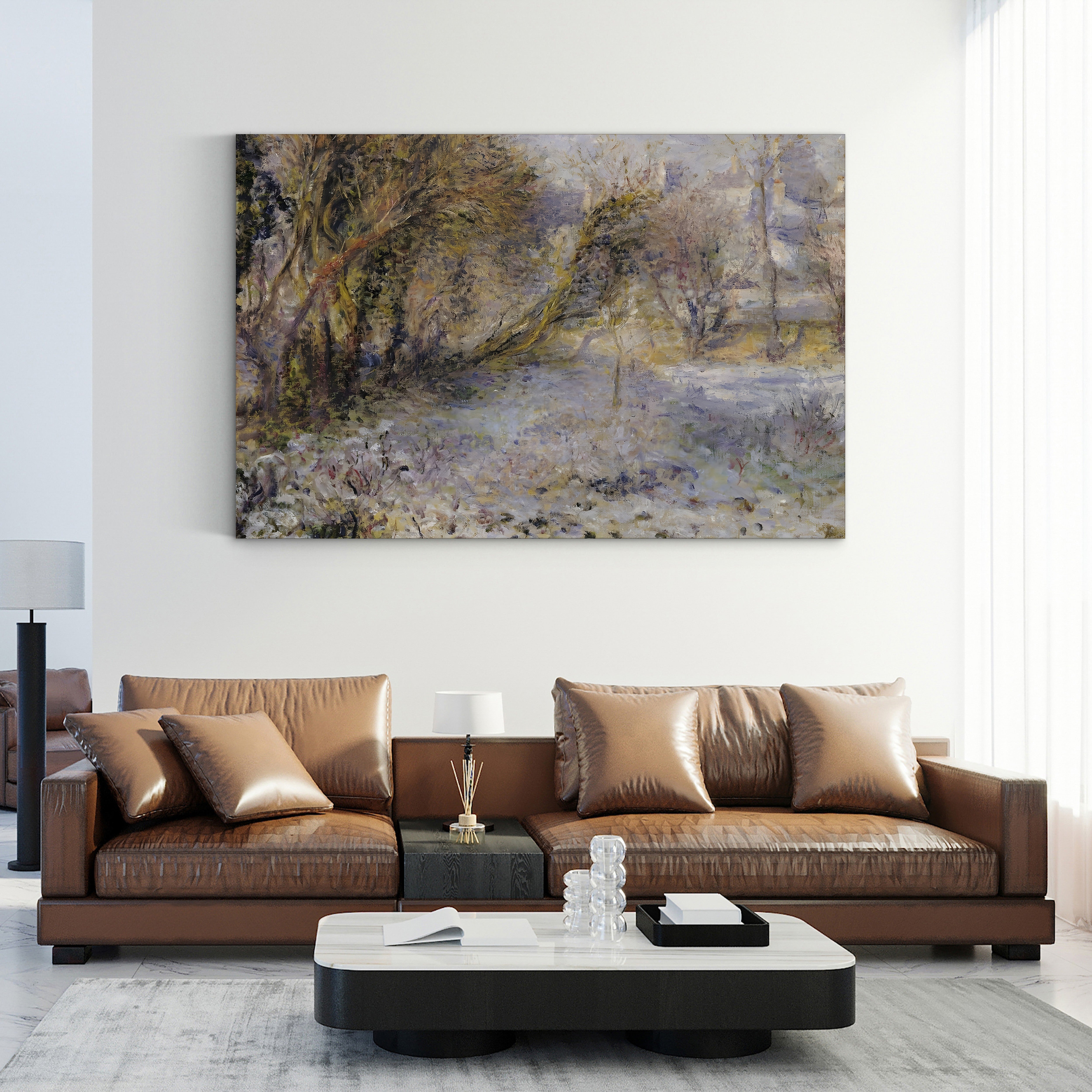 Snowy Landscape – Renoir Wall Art | Impressionist Winter Canvas Print