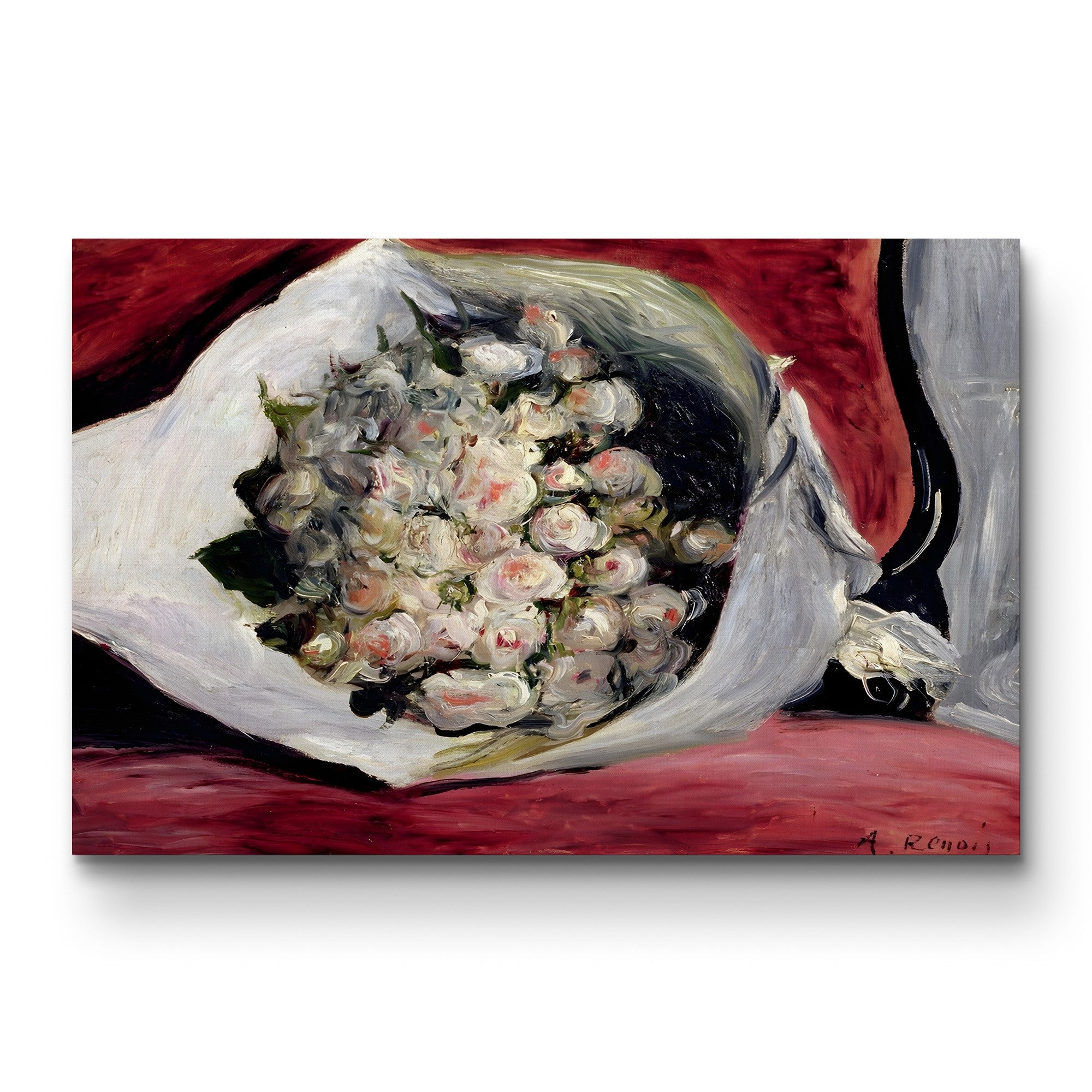 Bouquet in a Theatre Box, c. 1878–80 – Pierre-Auguste Renoir Wall Art | Impressionist Floral Canvas Print