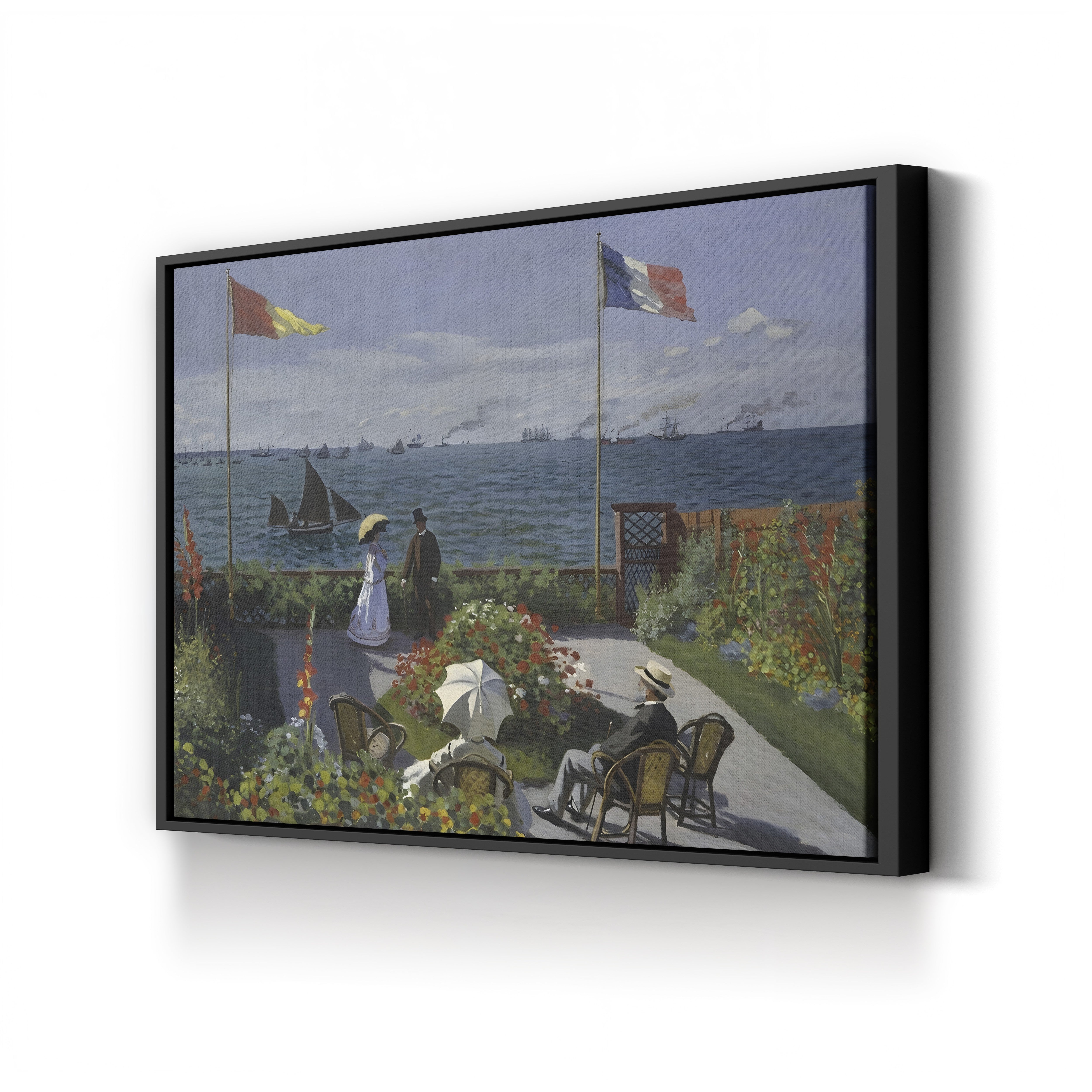 Garden at Sainte-Adresse, 1867 – Claude Monet Wall Art | Impressionist Seaside Garden Canvas Print