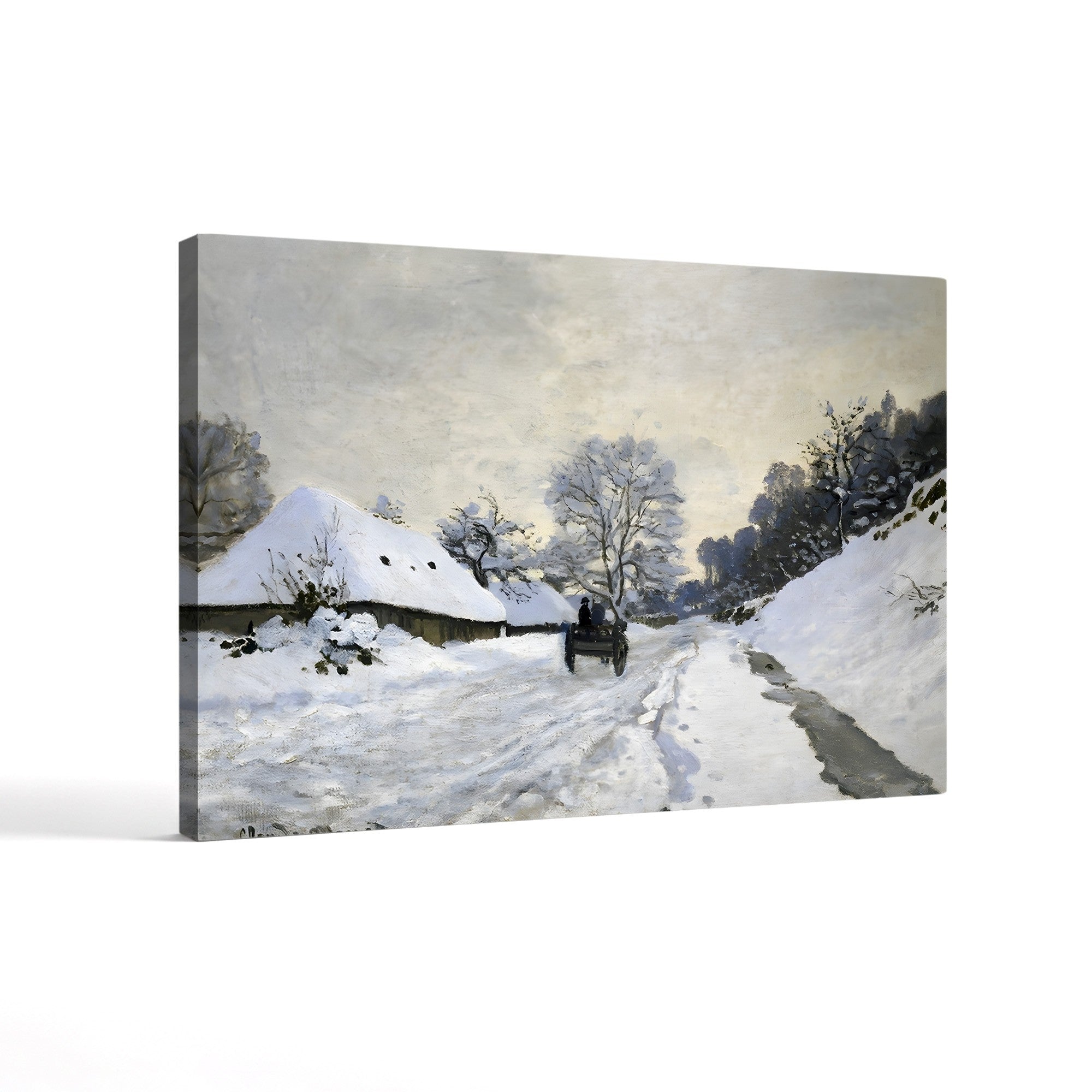 The Cart, Snow-Covered Road at Honfleur (La Charrette. Route sous la neige à Honfleur), 1867 by Claude Monet