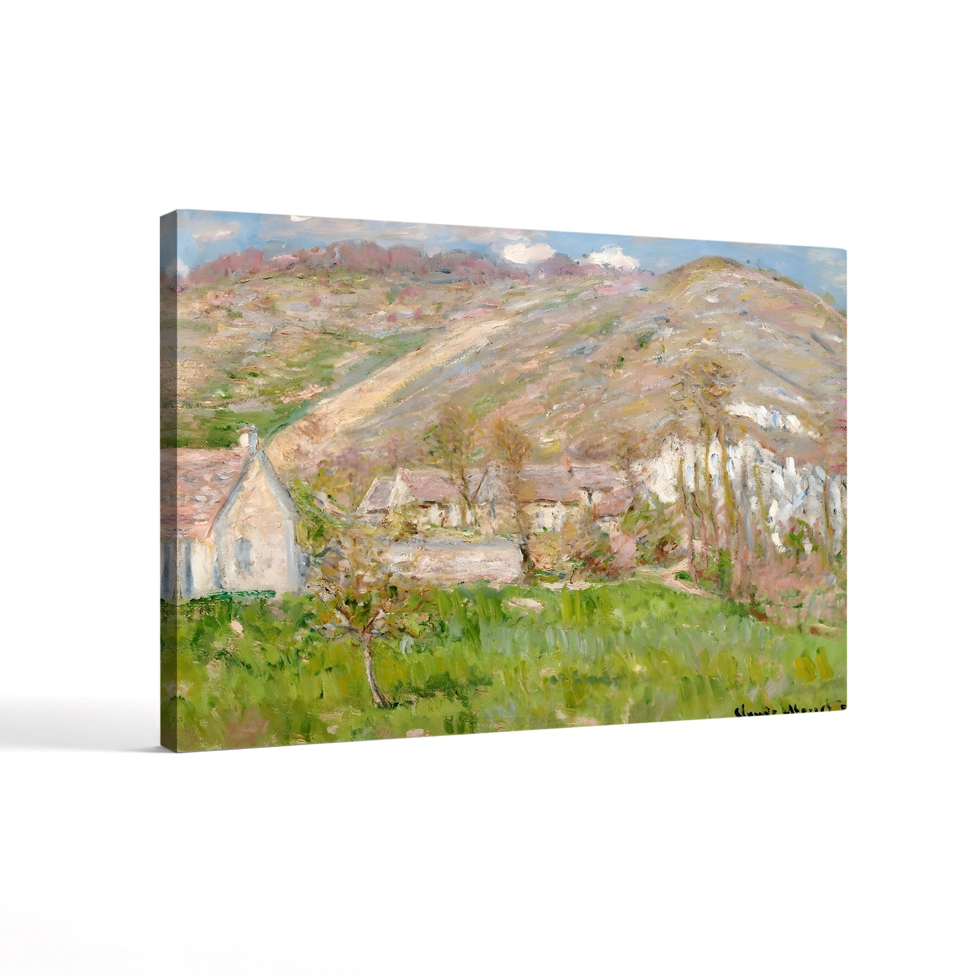 Hamlet on the Cliffs near Giverny, 1883 – Claude Monet Wall Art | Impressionist Landscape Canvas Print