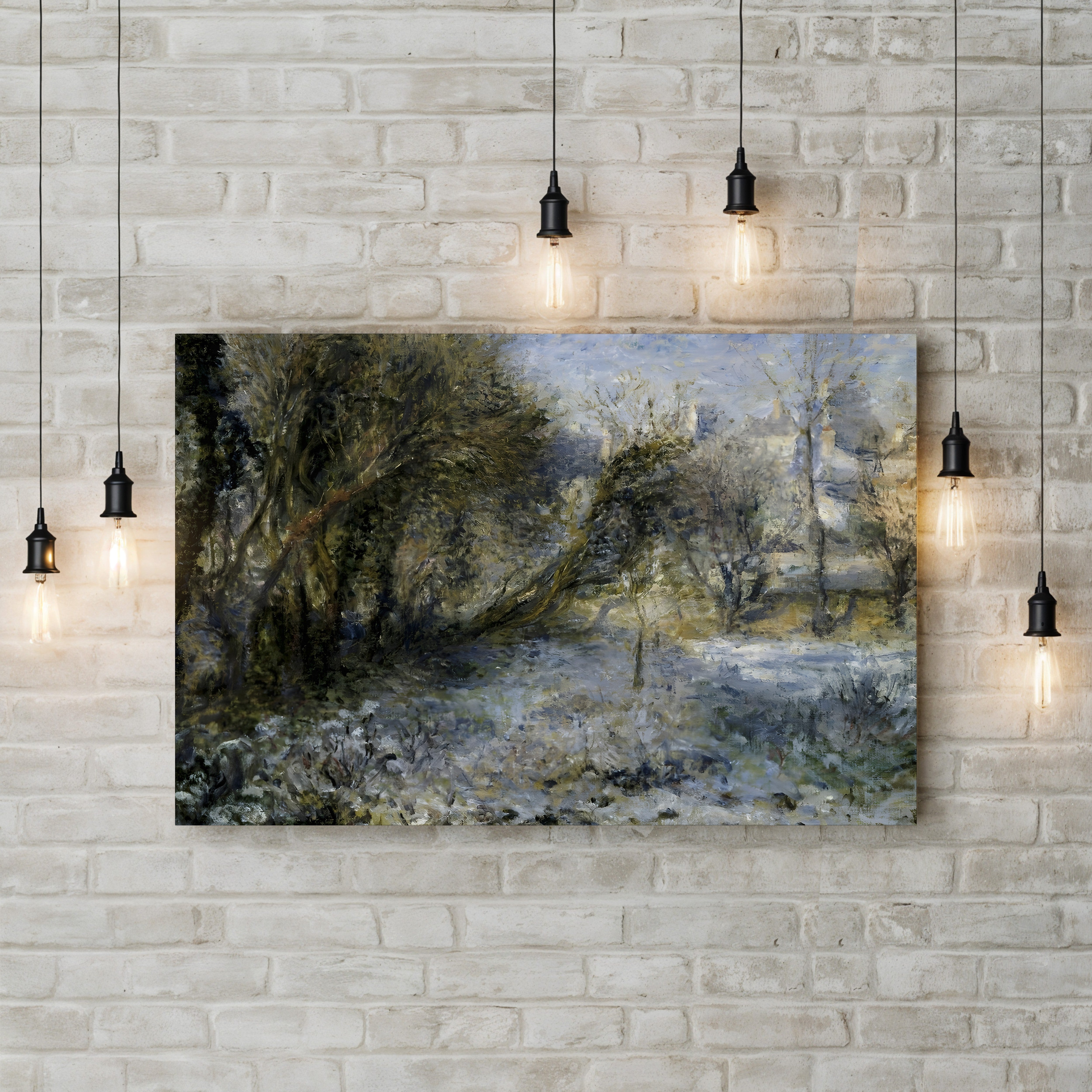 Snowy Landscape, c.1875 – Renoir Wall Art | Impressionist Winter Canvas Print
