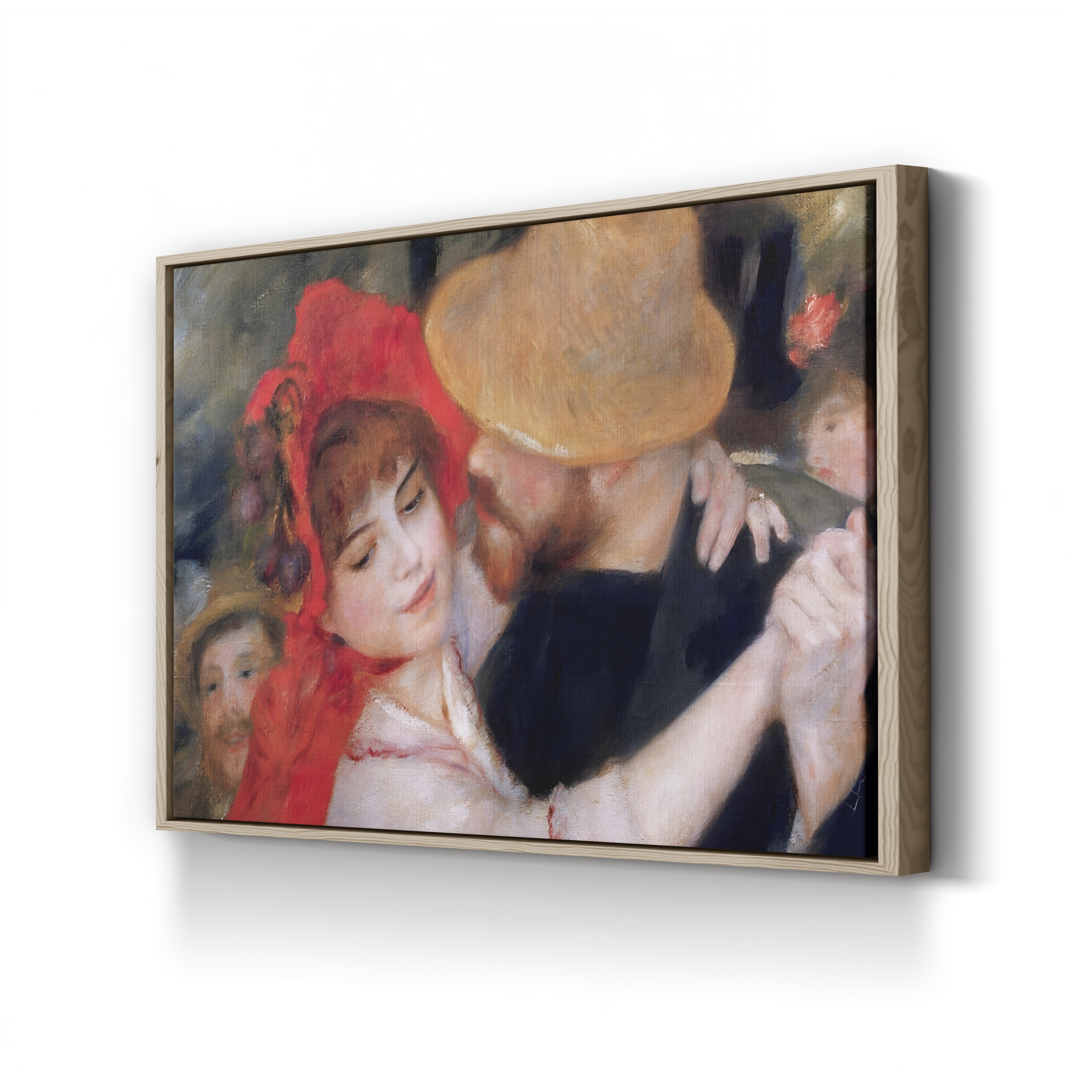 Detail of Dancing Couple from Le Bal à Bougival – Pierre-Auguste Renoir Wall Art | Impressionist Dance Canvas Print