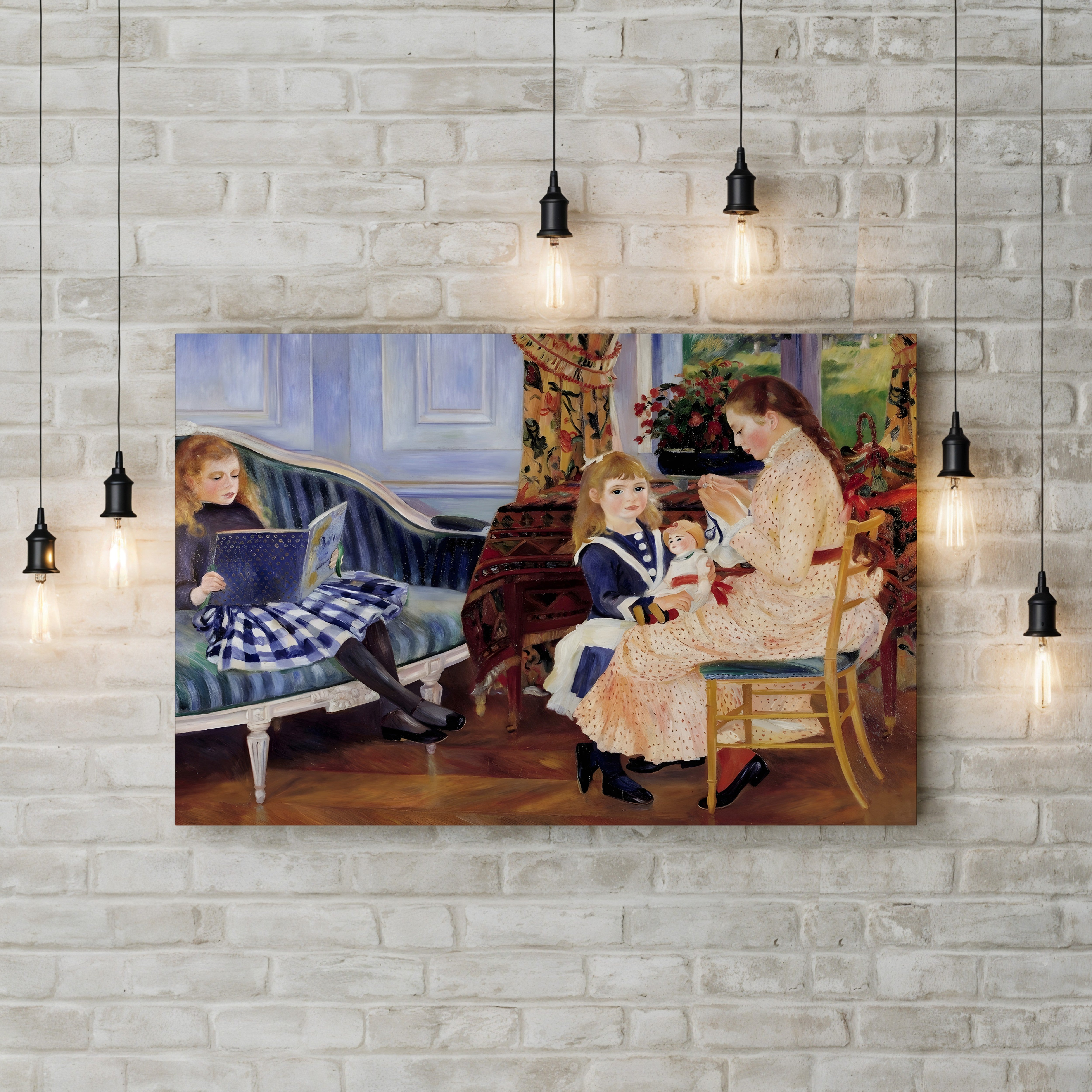 Children's Afternoon at Wargemont – Pierre-Auguste Renoir Wall Art | Impressionist Figure Canvas Print