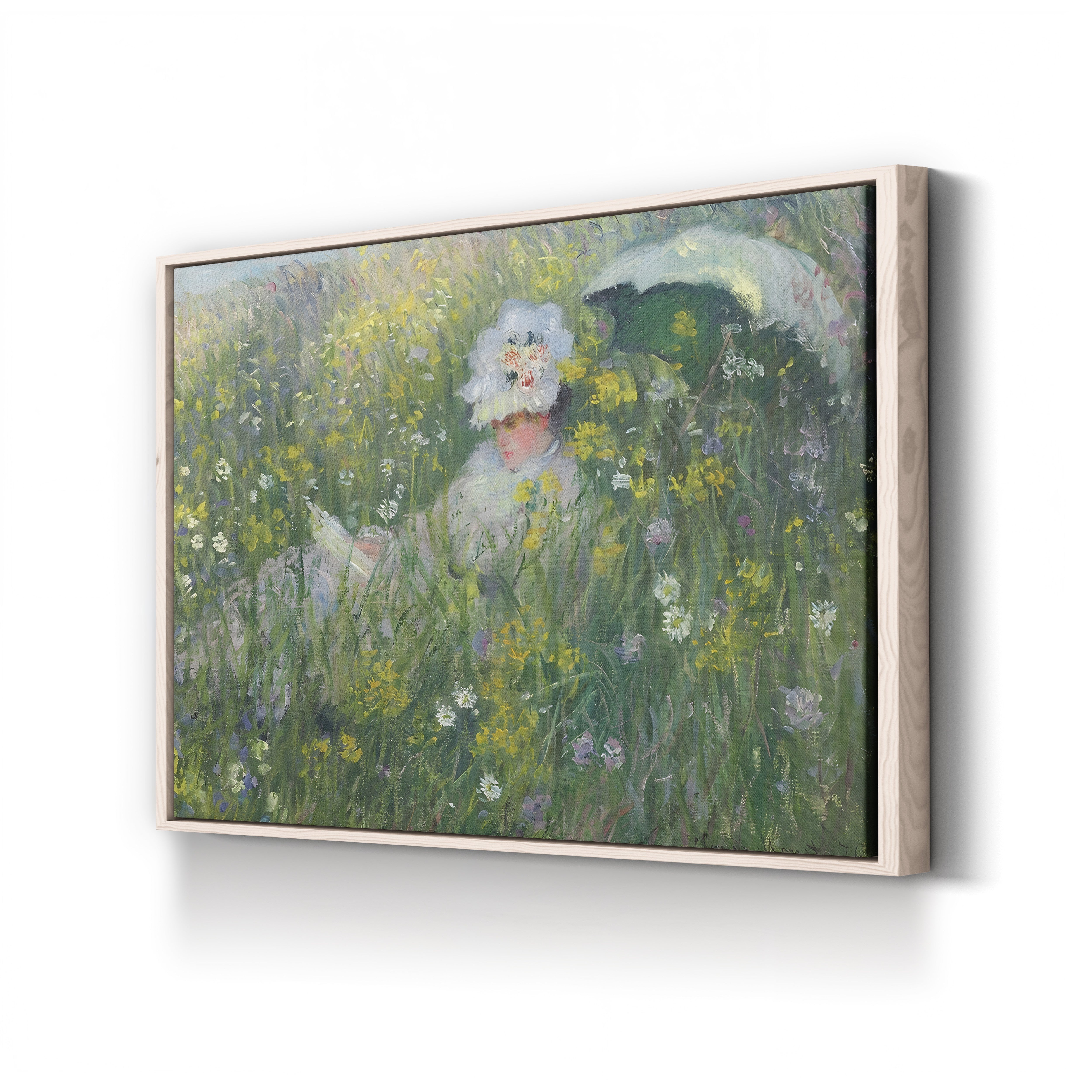 In the Meadow (Dans la Prairie), 1876 – Claude Monet Wall Art | Impressionist Summer Landscape Canvas Print