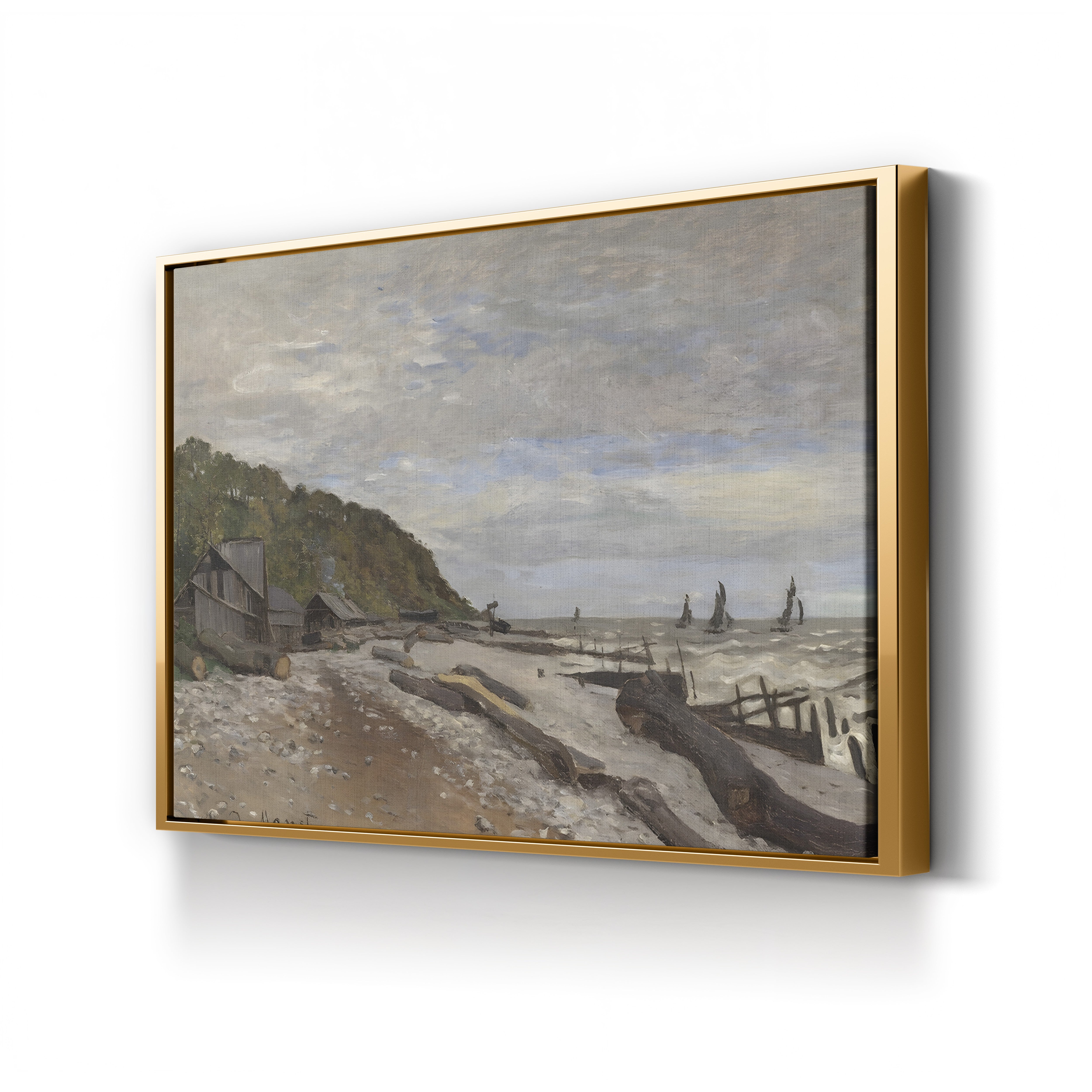 Boatyard near Honfleur (Le Chantier de Petits Navires), 1864 – Claude Monet Wall Art | Early Impressionist Norman Port Canvas Print