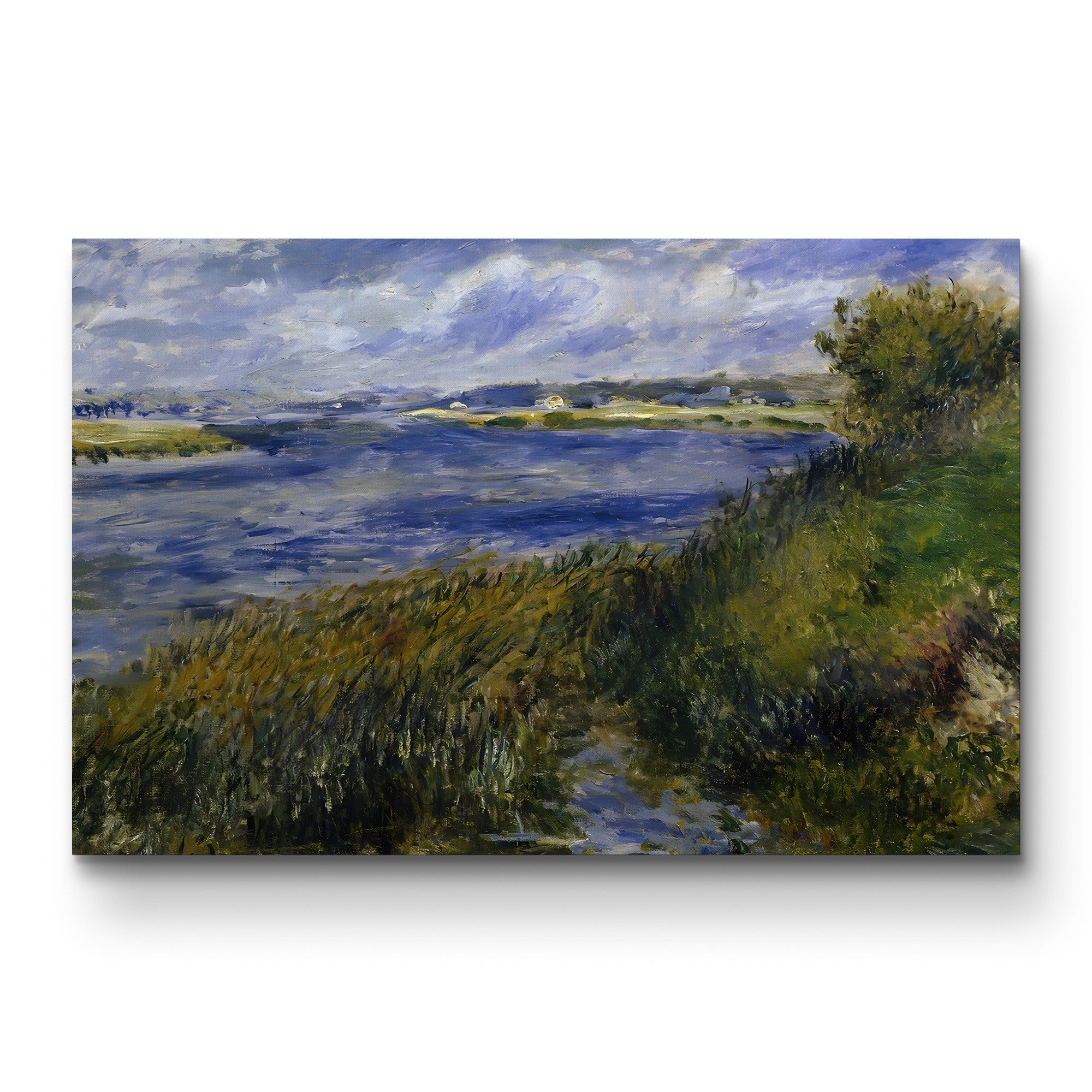 The Banks of the Seine, Champrosay – Pierre-Auguste Renoir Wall Art | Impressionist River Canvas Print