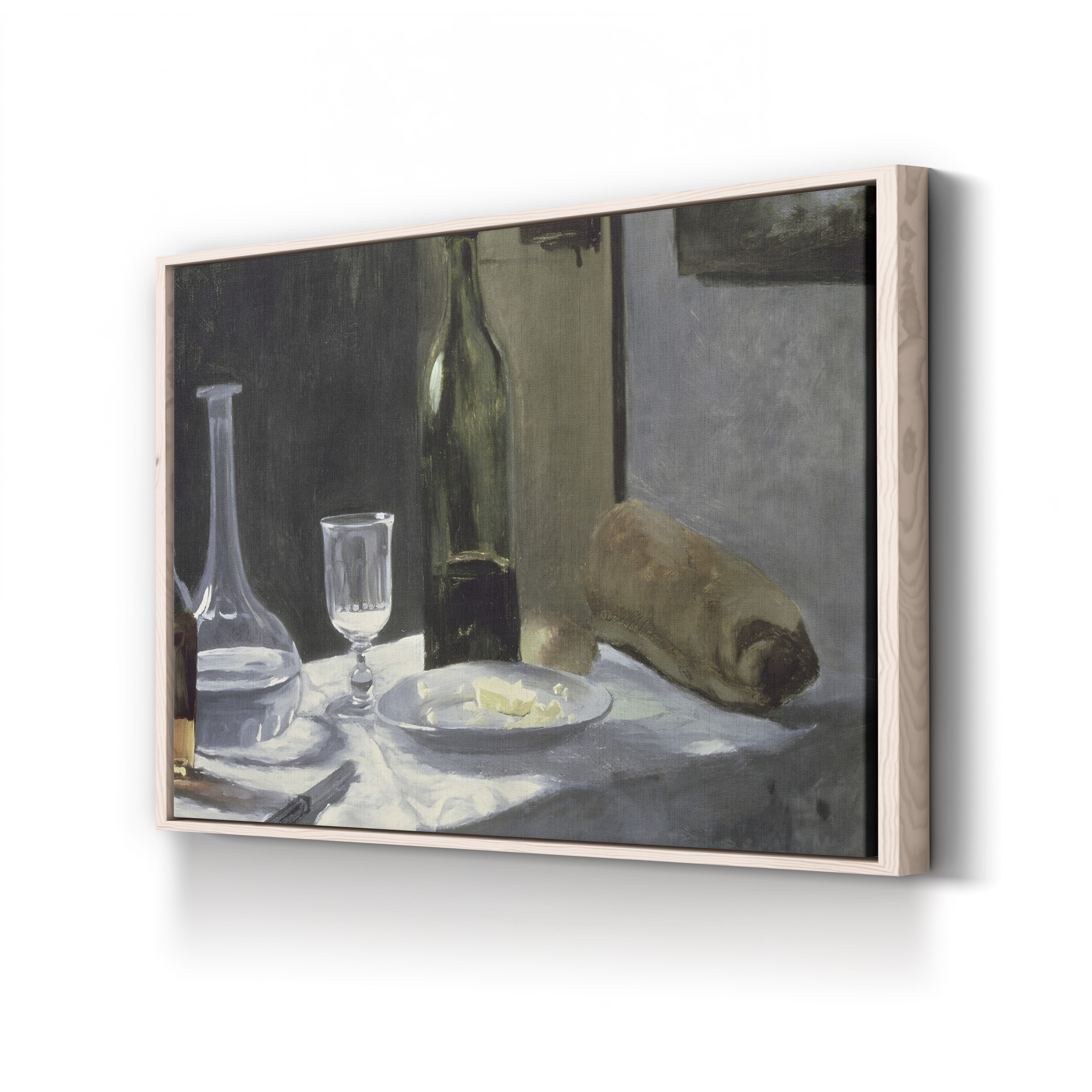 Still Life with Bottle, Carafe, Bread and Wine (Nature morte à la bouteille, la carafe, au pain et au vin), 1862 by Claude Monet