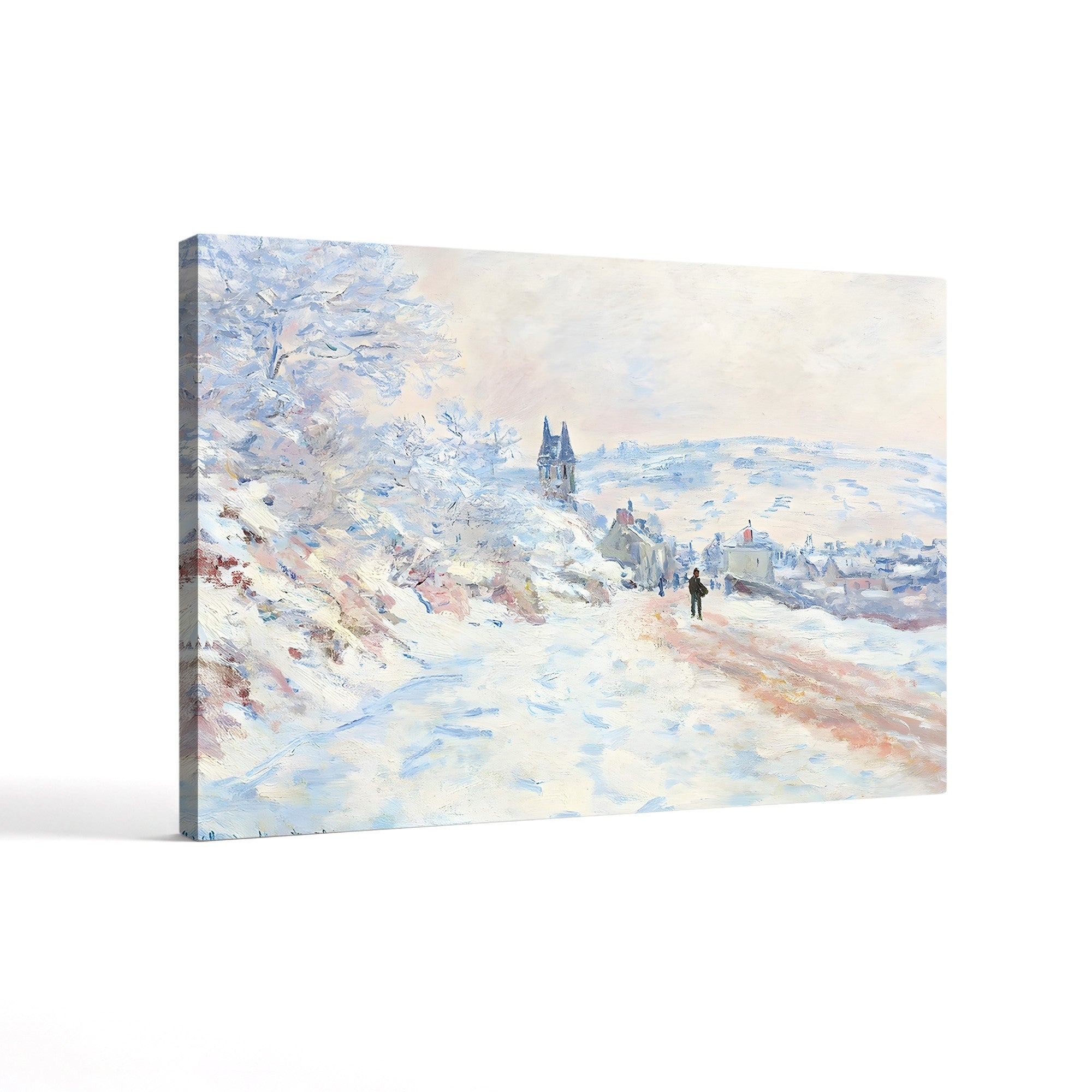 La Route de Vétheuil, Effet de Neige, 1879 – Claude Monet Wall Art | Atmospheric Impressionist Winter Snow Canvas Print