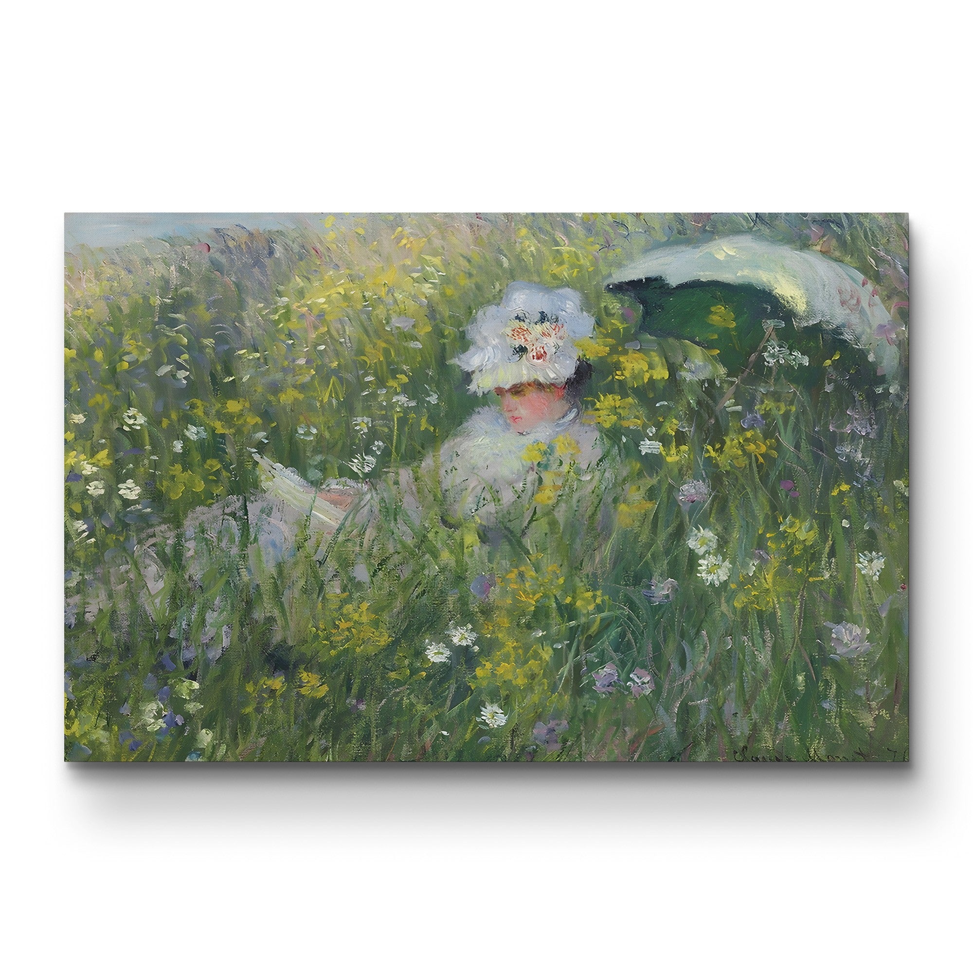 In the Meadow (Dans la Prairie), 1876 – Claude Monet Wall Art | Impressionist Summer Landscape Canvas Print