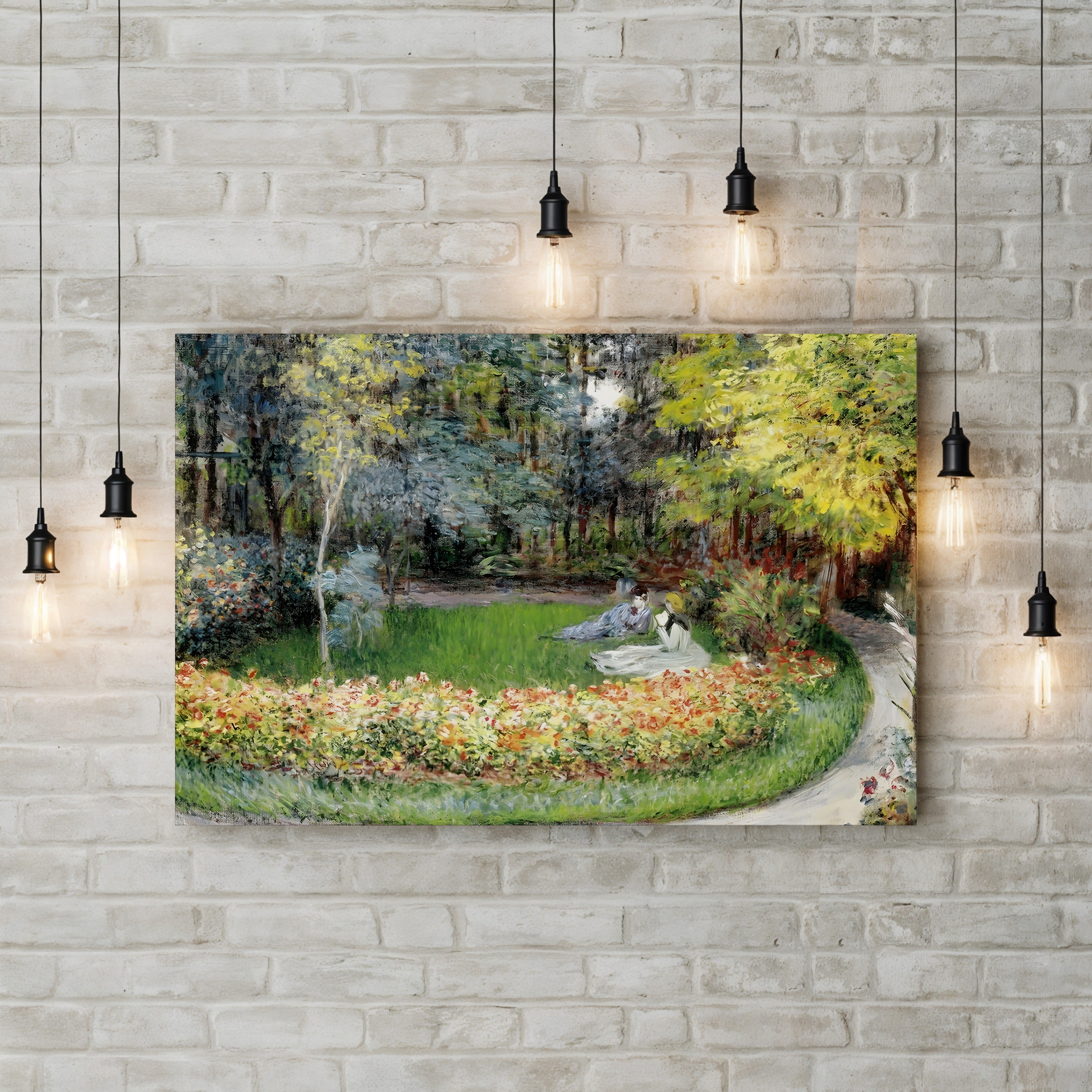 In the Garden, 1875 – Claude Monet Wall Art | Impressionist Garden Canvas Print