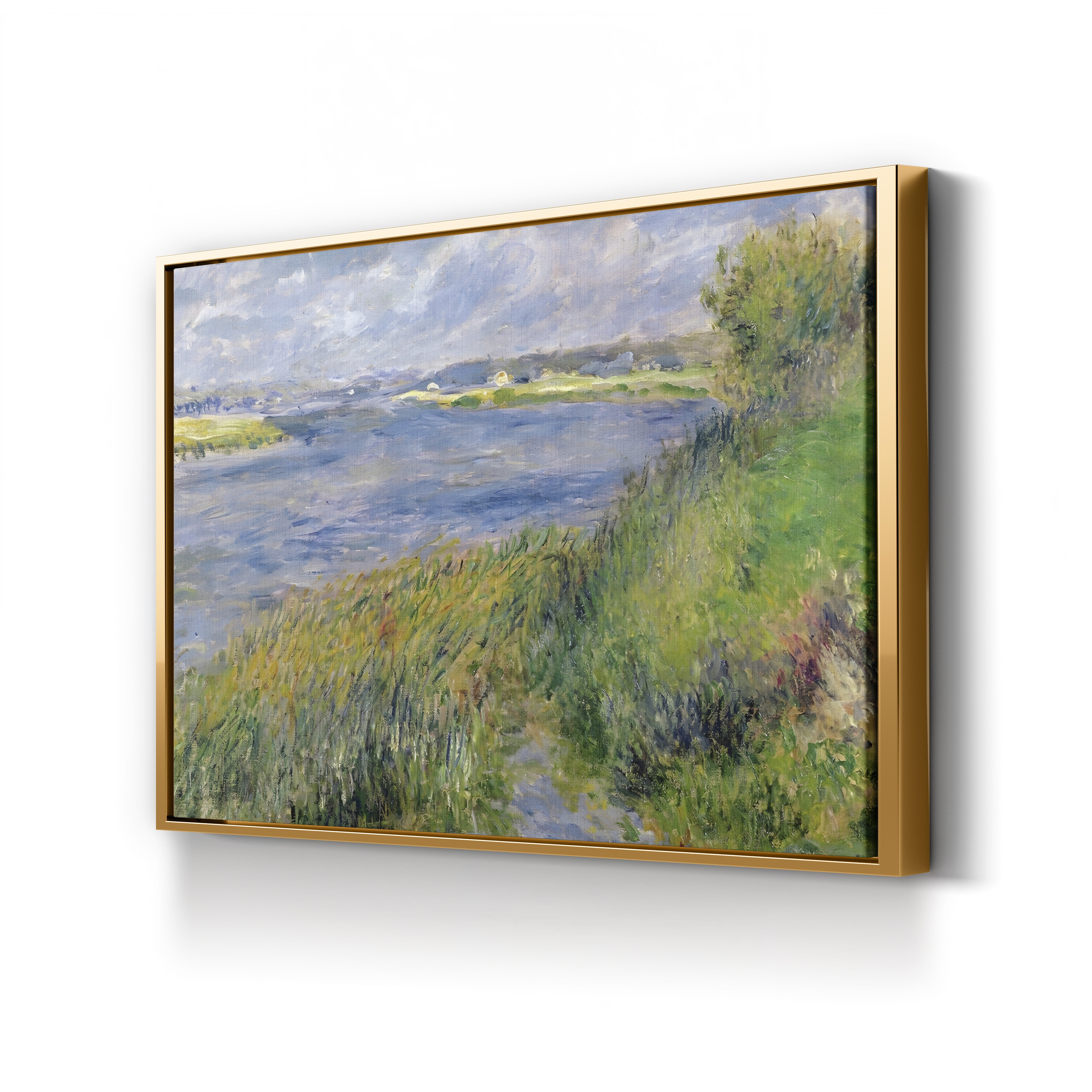 The Banks of the Seine, Champrosay, 1876 – Pierre-Auguste Renoir Wall Art | Impressionist River Canvas Print