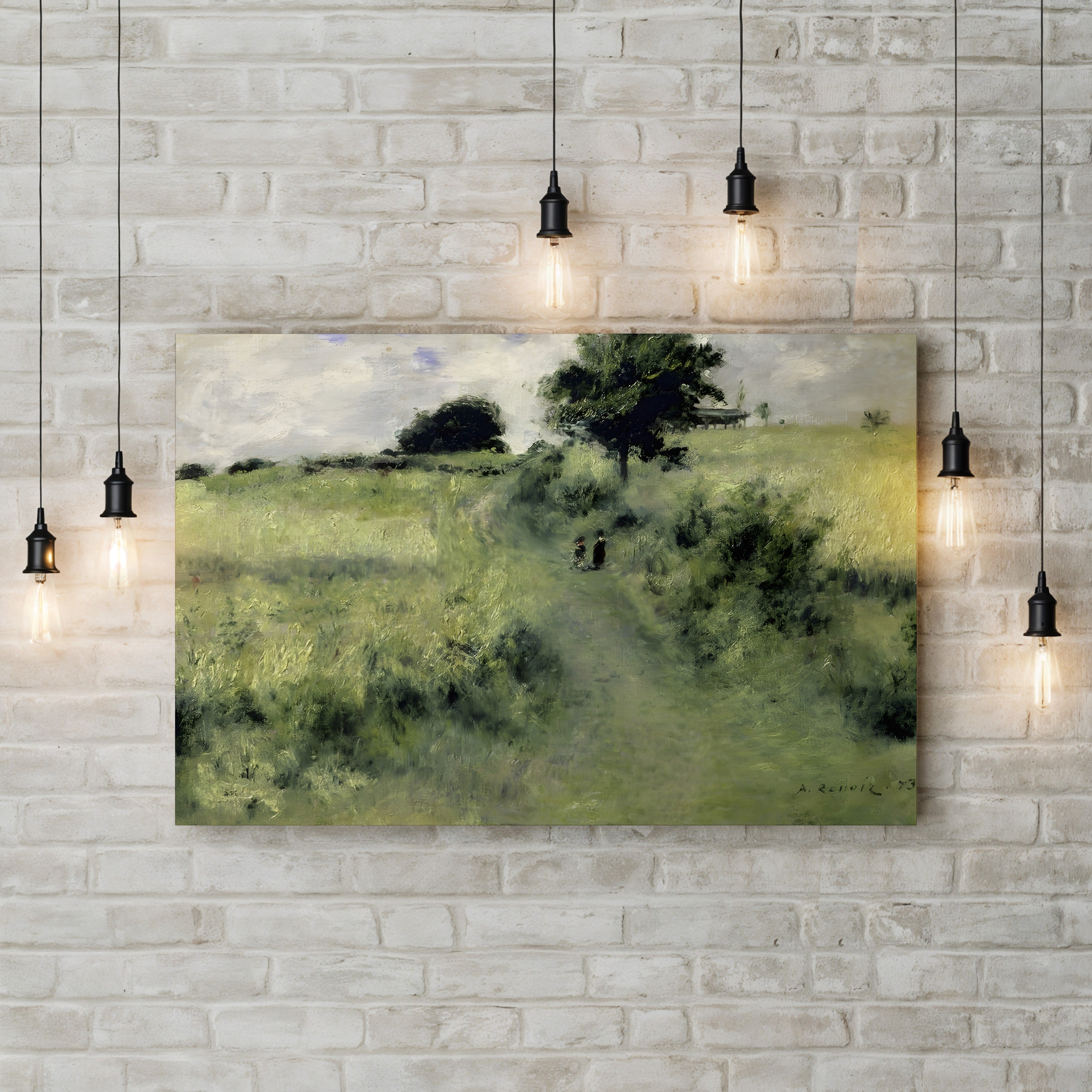 The Watering Place, 1873 – Pierre-Auguste Renoir Wall Art | Impressionist Landscape Canvas Print