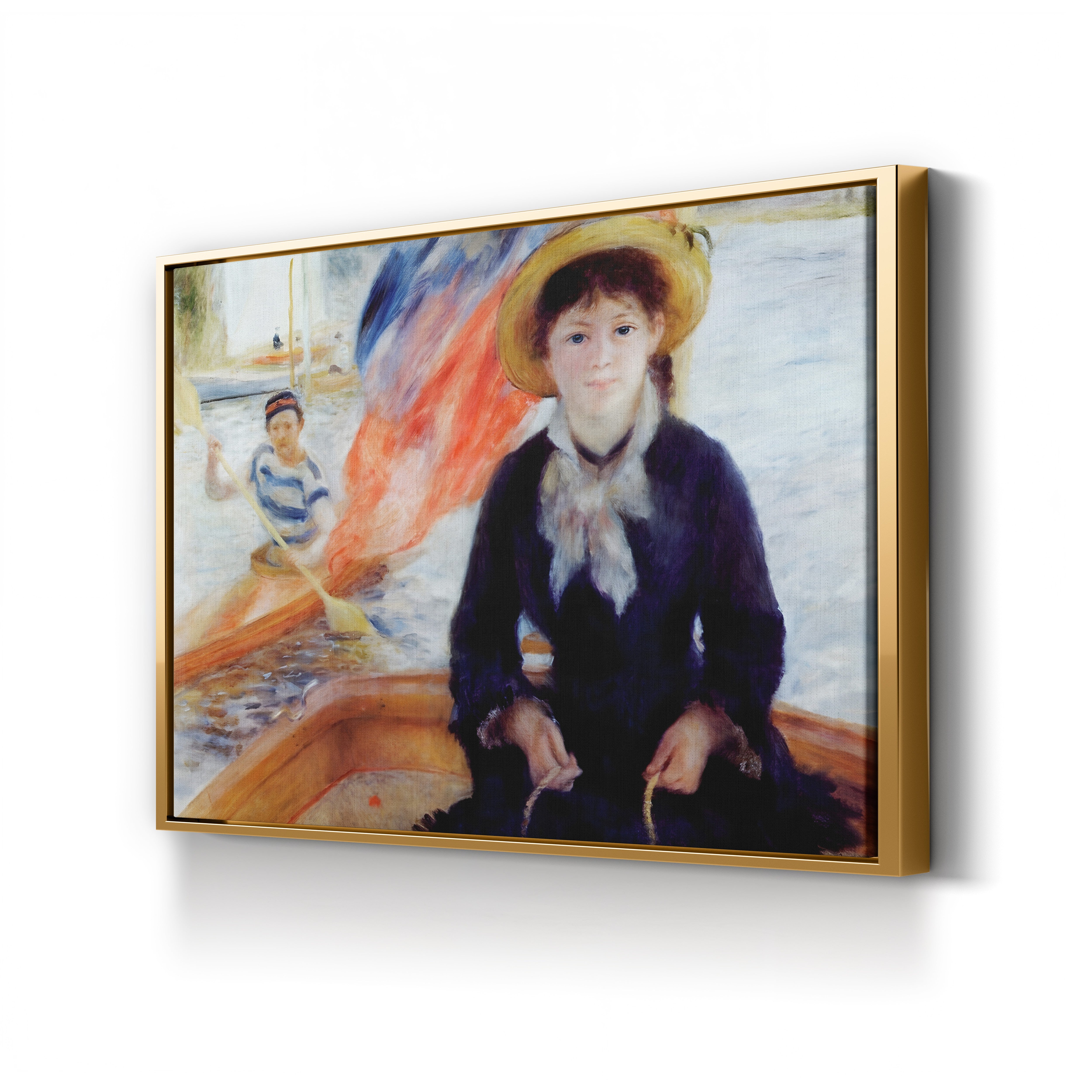 In a Dinghy – Pierre-Auguste Renoir Wall Art | Impressionist River Canvas Print