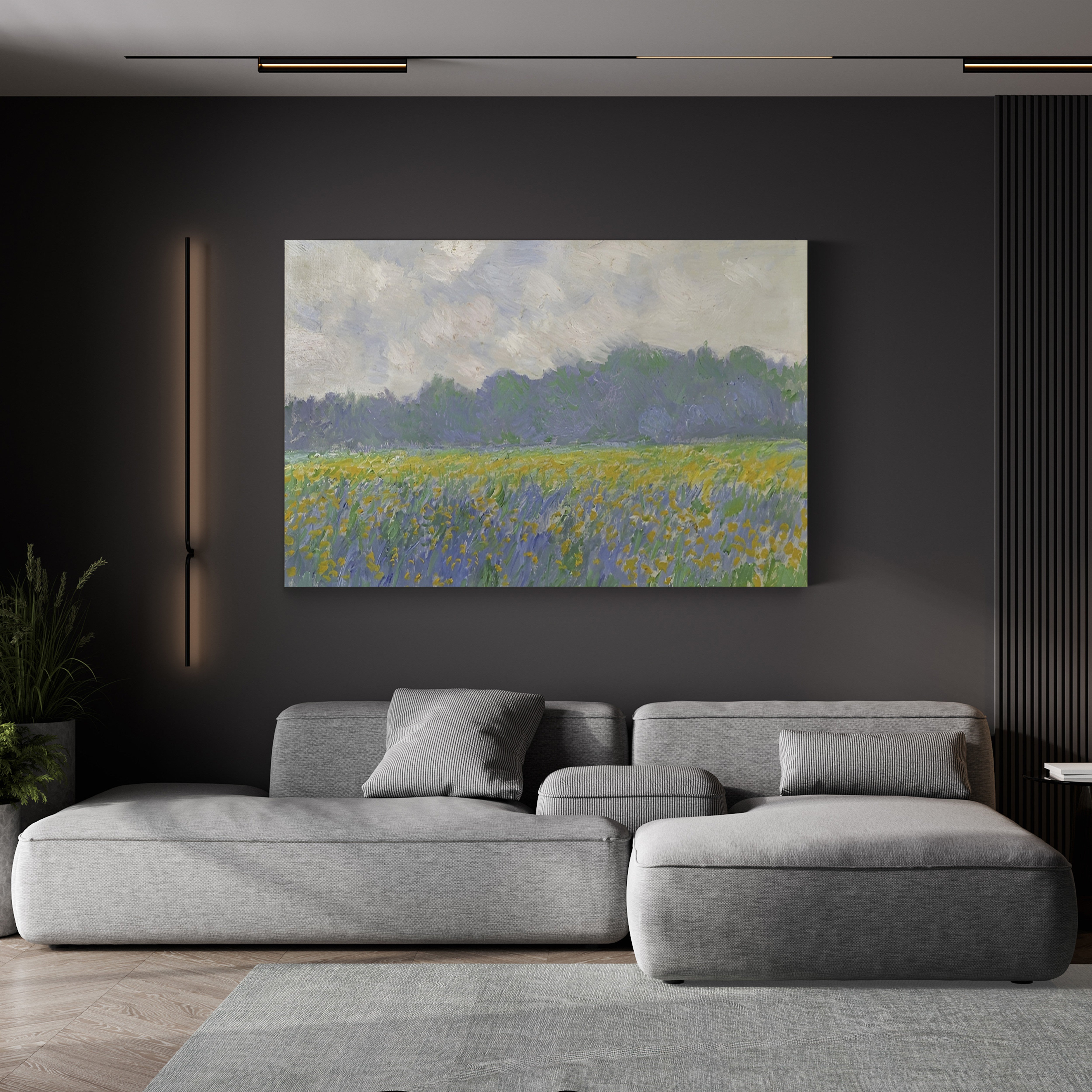 Field of Yellow Irises at Giverny, 1887 – Claude Monet Wall Art | Impressionist Floral Field Canvas Print