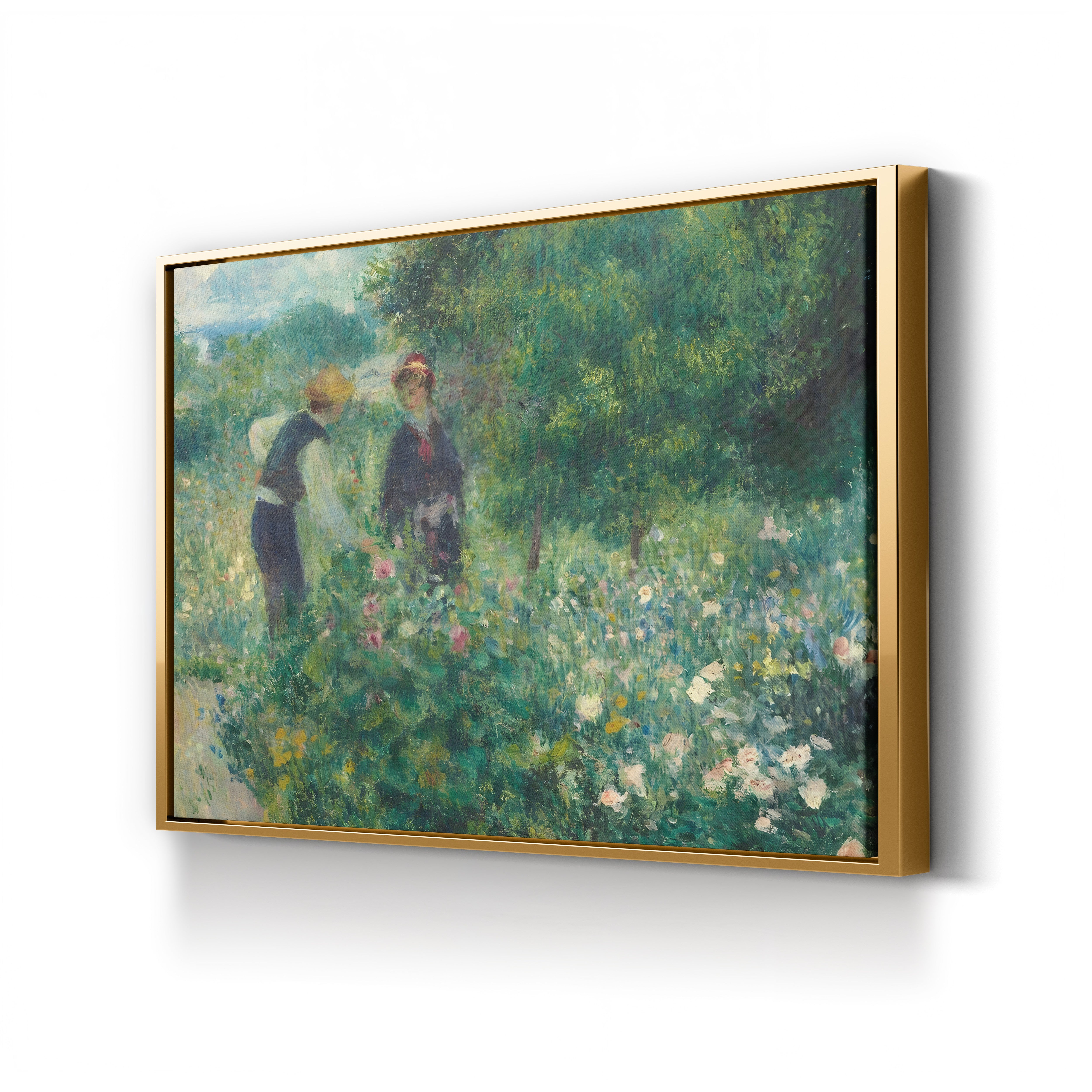Picking Flowers, 1875 – Renoir Wall Art | Impressionist Pastoral Canvas