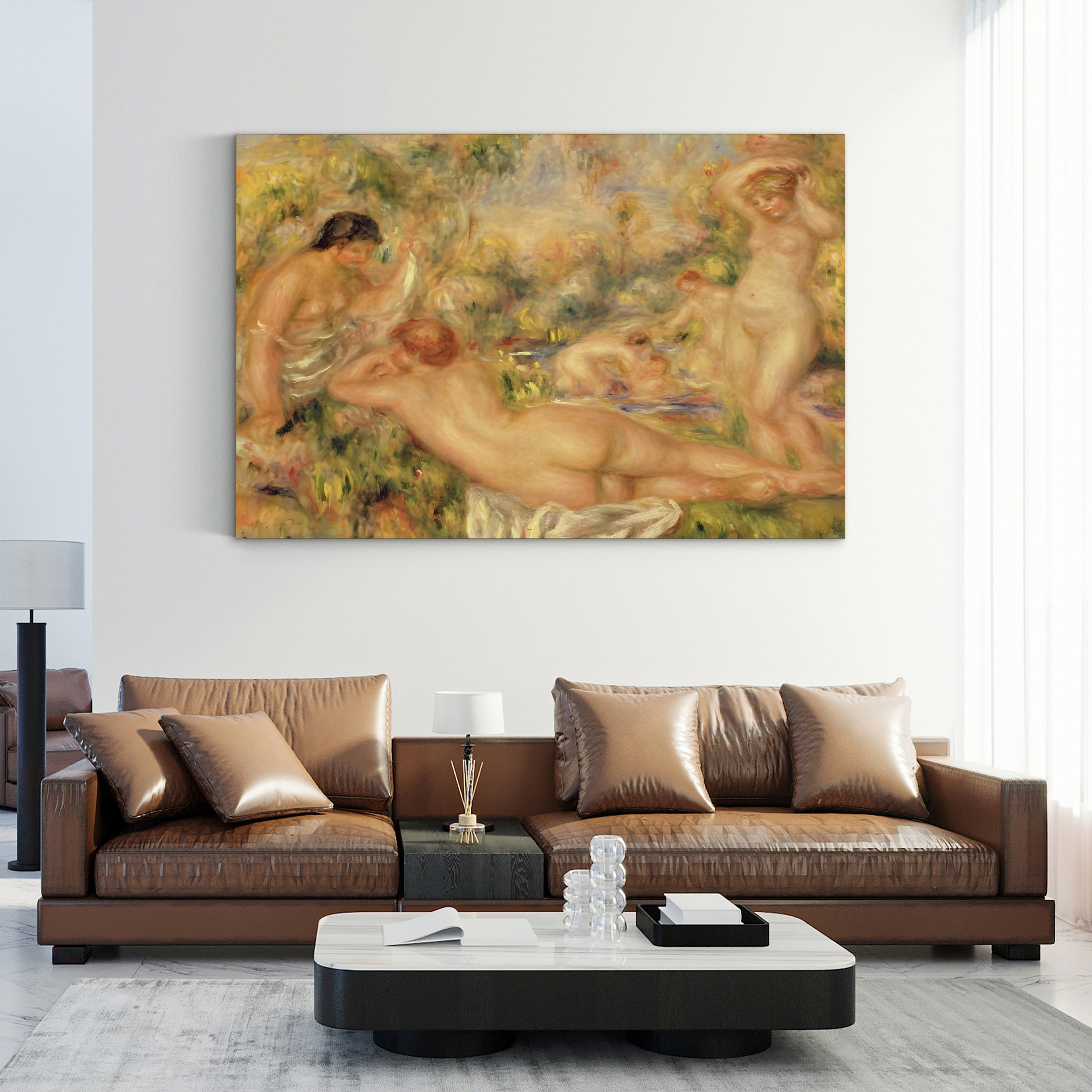 Group of Bathers, 1918 – Pierre-Auguste Renoir Wall Art | Late Impressionist Nude Canvas Print