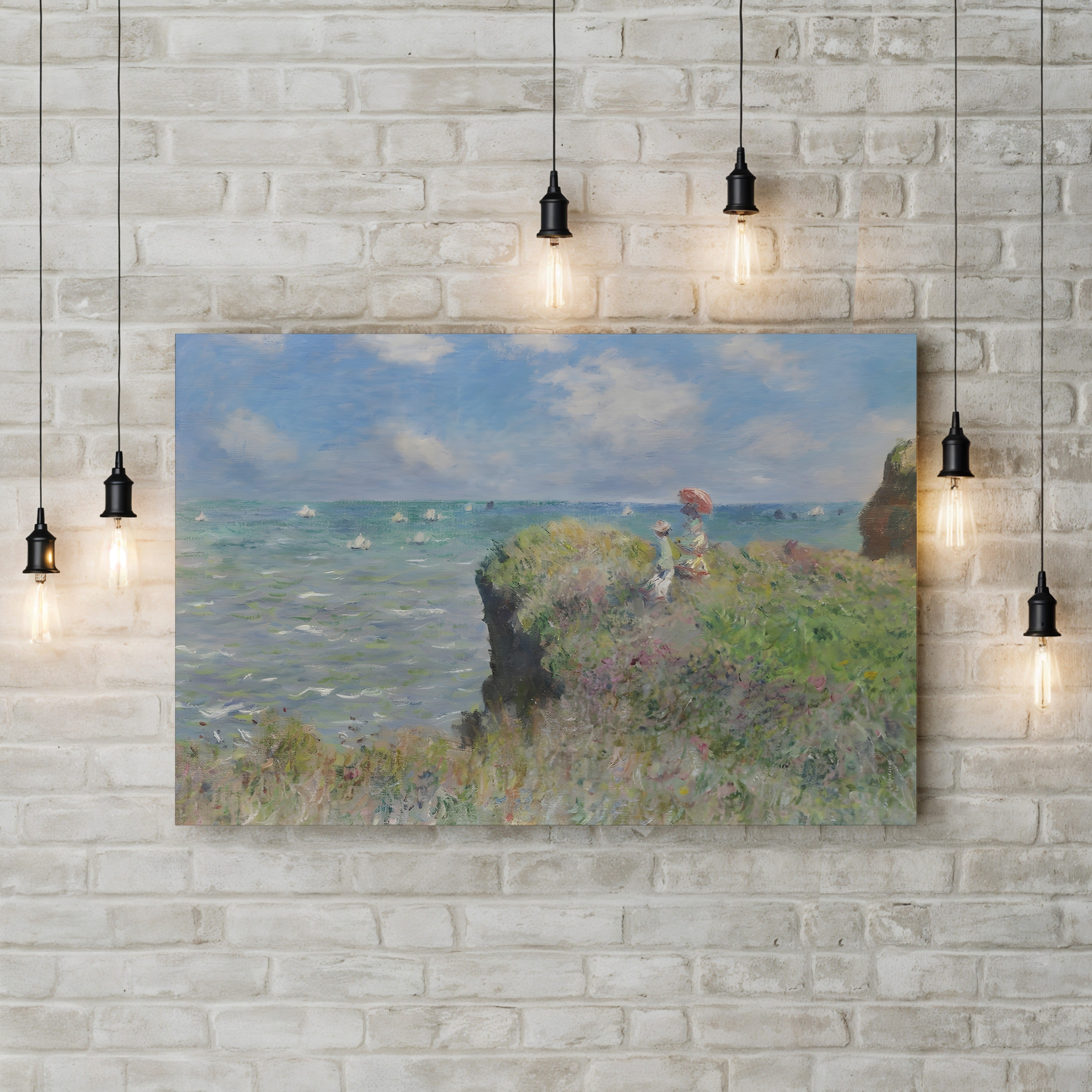 Cliff Walk at Pourville, 1882 – Claude Monet Wall Art | Iconic Impressionist Coastal Canvas Print