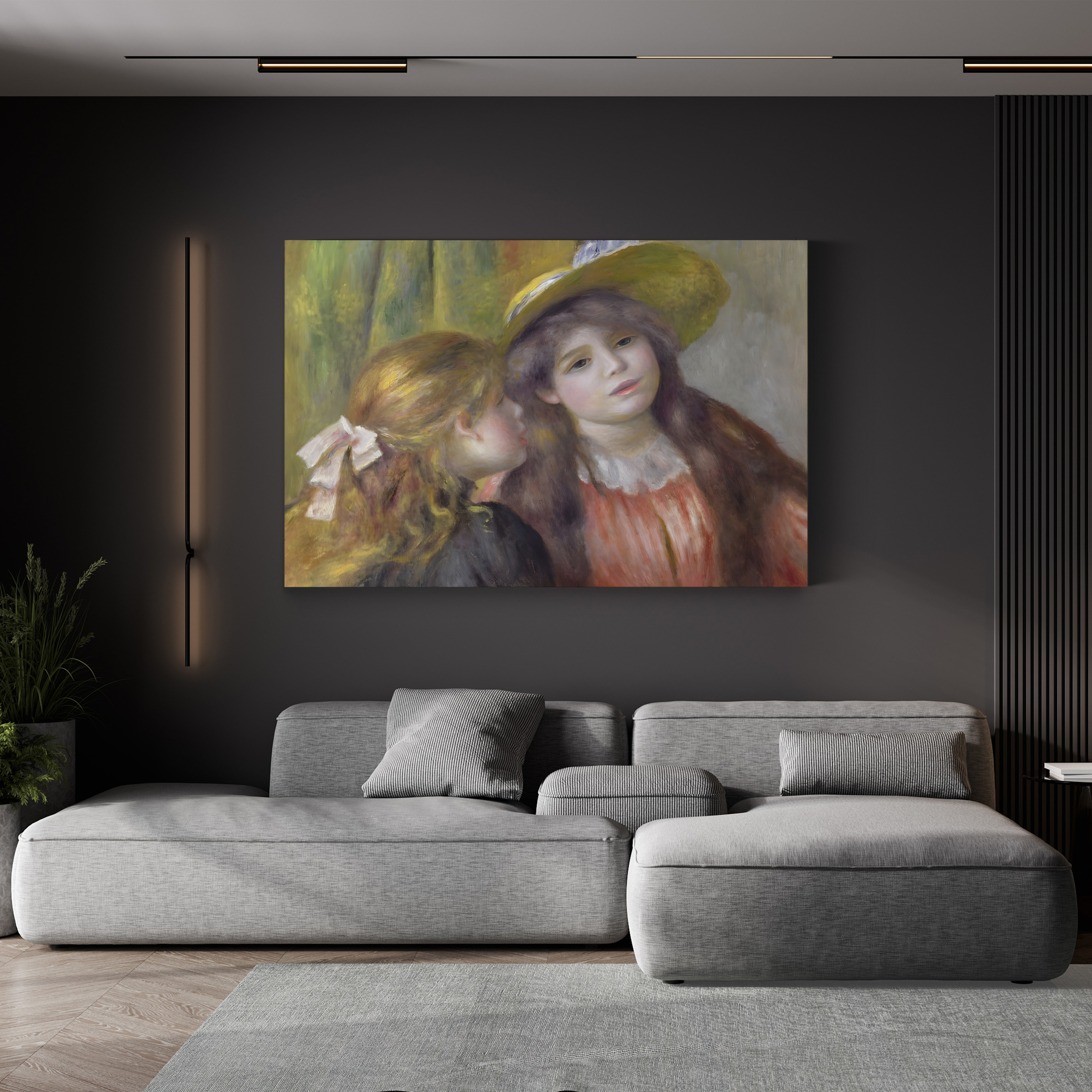 Portrait of Two Girls, c.1890–92 – Pierre-Auguste Renoir Wall Art | Impressionist Portrait Canvas Print
