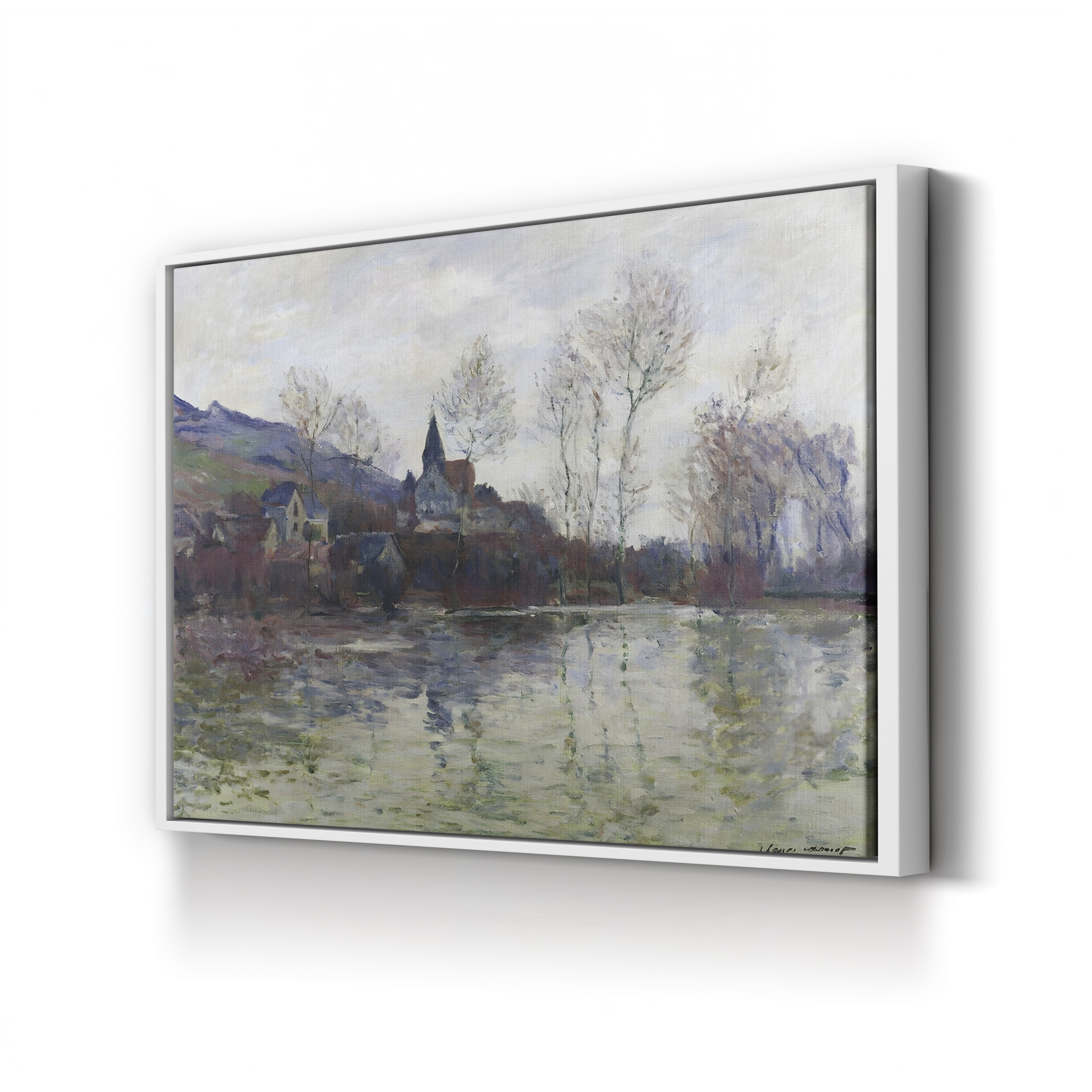Floods at Giverny, 1886 – Claude Monet Wall Art | Impressionist River Landscape Canvas Print