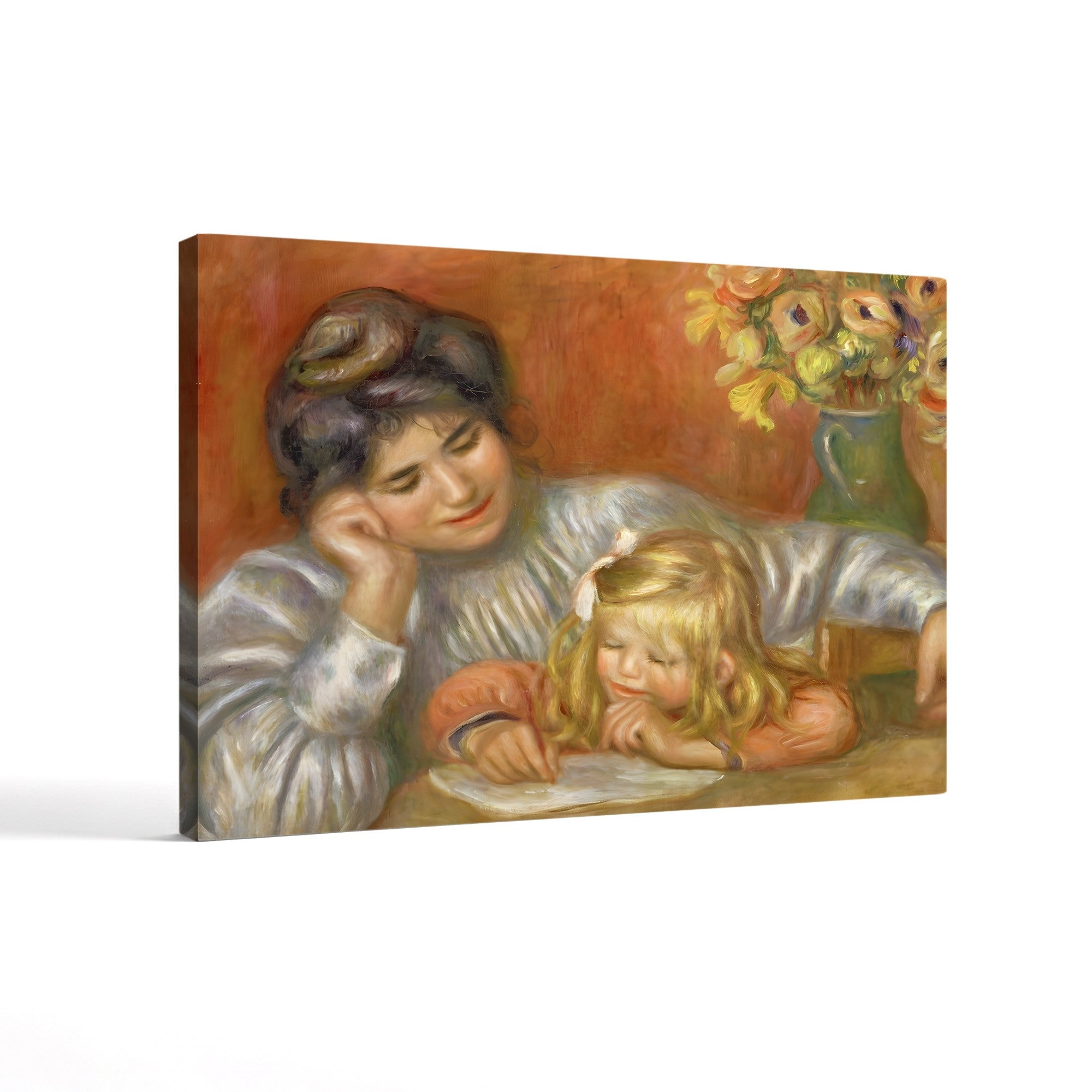 The Writing Lesson, Gabrielle and Claude, 1905 – Pierre-Auguste Renoir Wall Art | Impressionist Family Canvas Print