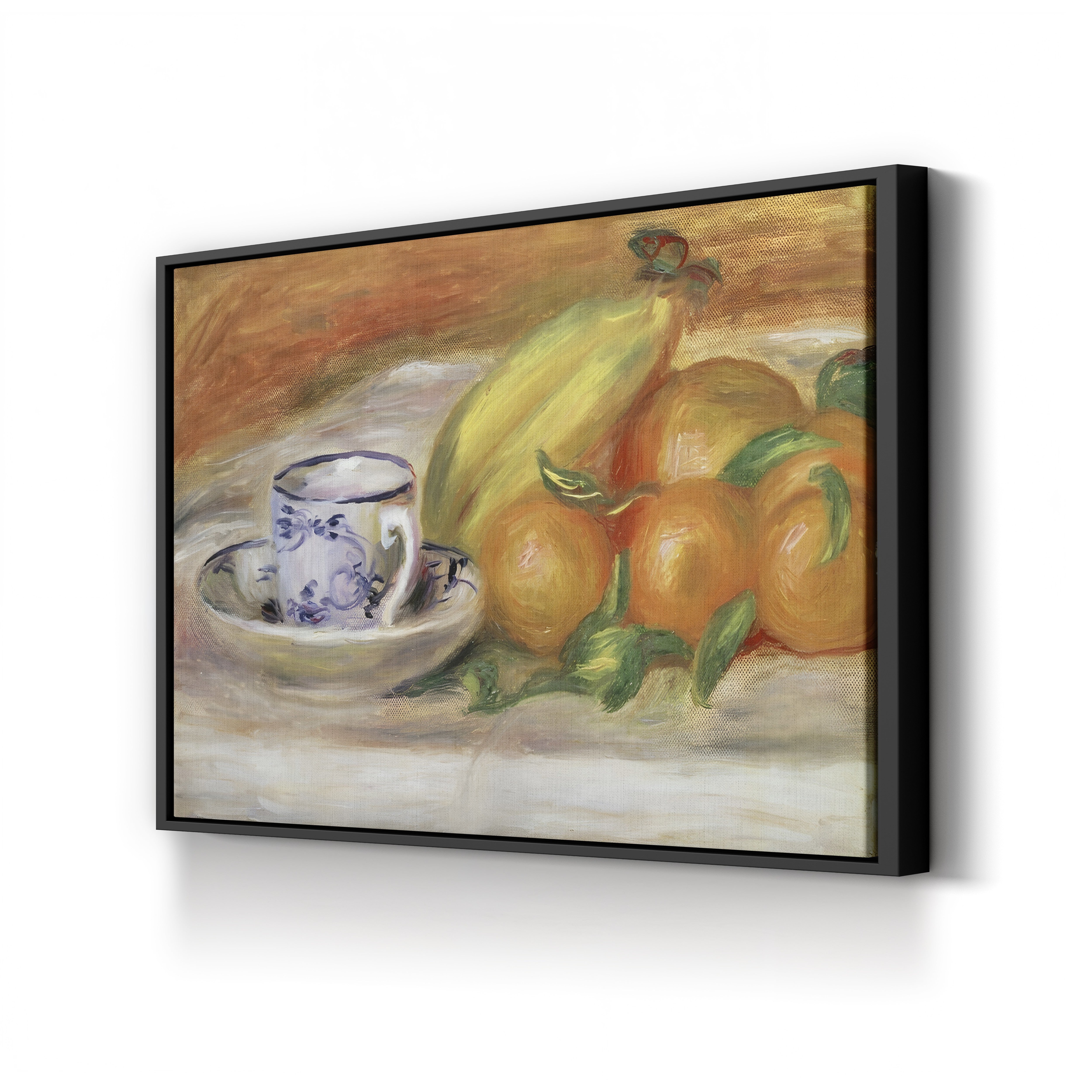 Fruit with Cup and Saucer, 1913 – Pierre-Auguste Renoir Wall Art | Late Impressionist Still Life Canvas Print