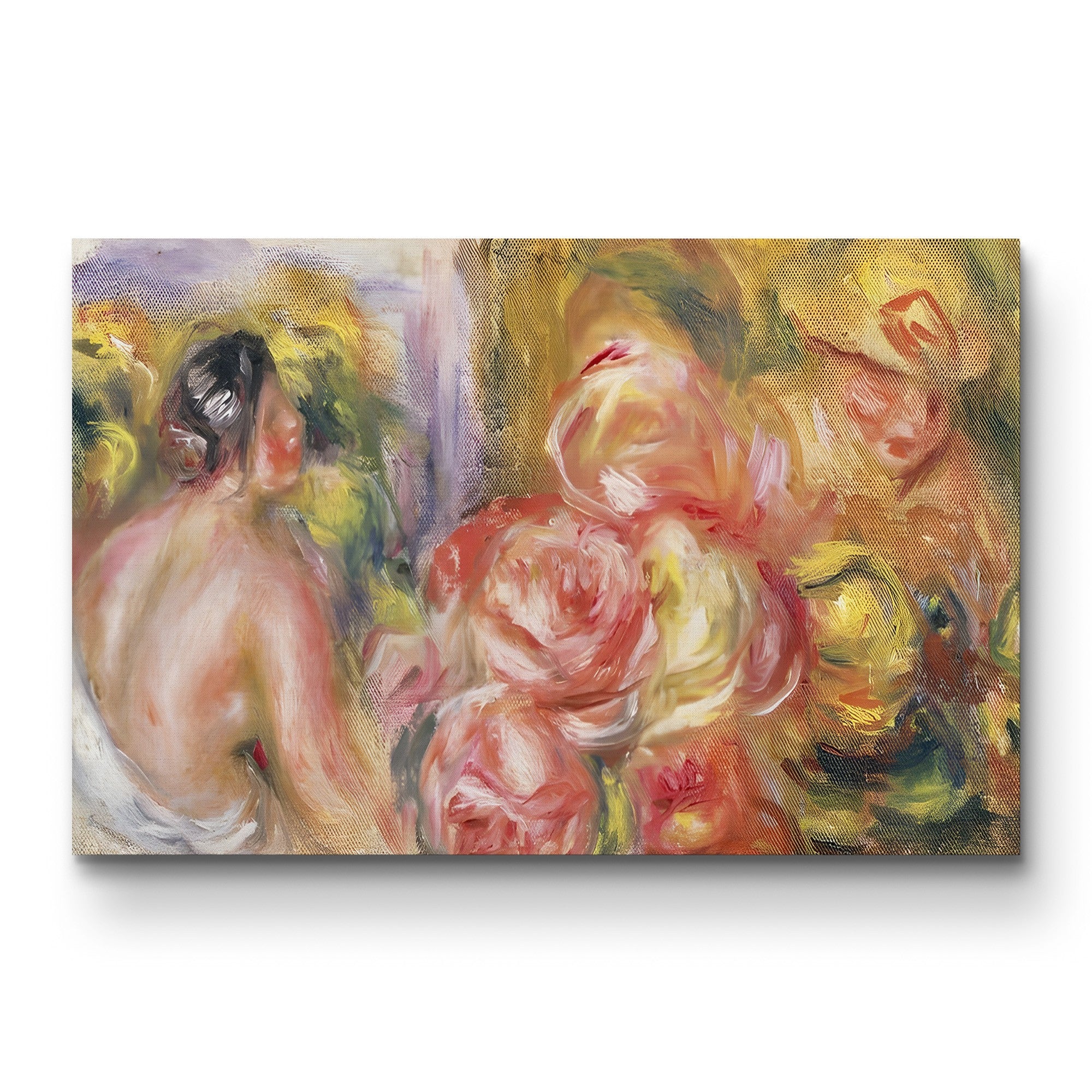 Nude Girl with Hat and Roses, 1916 – Renoir Wall Art | Figure