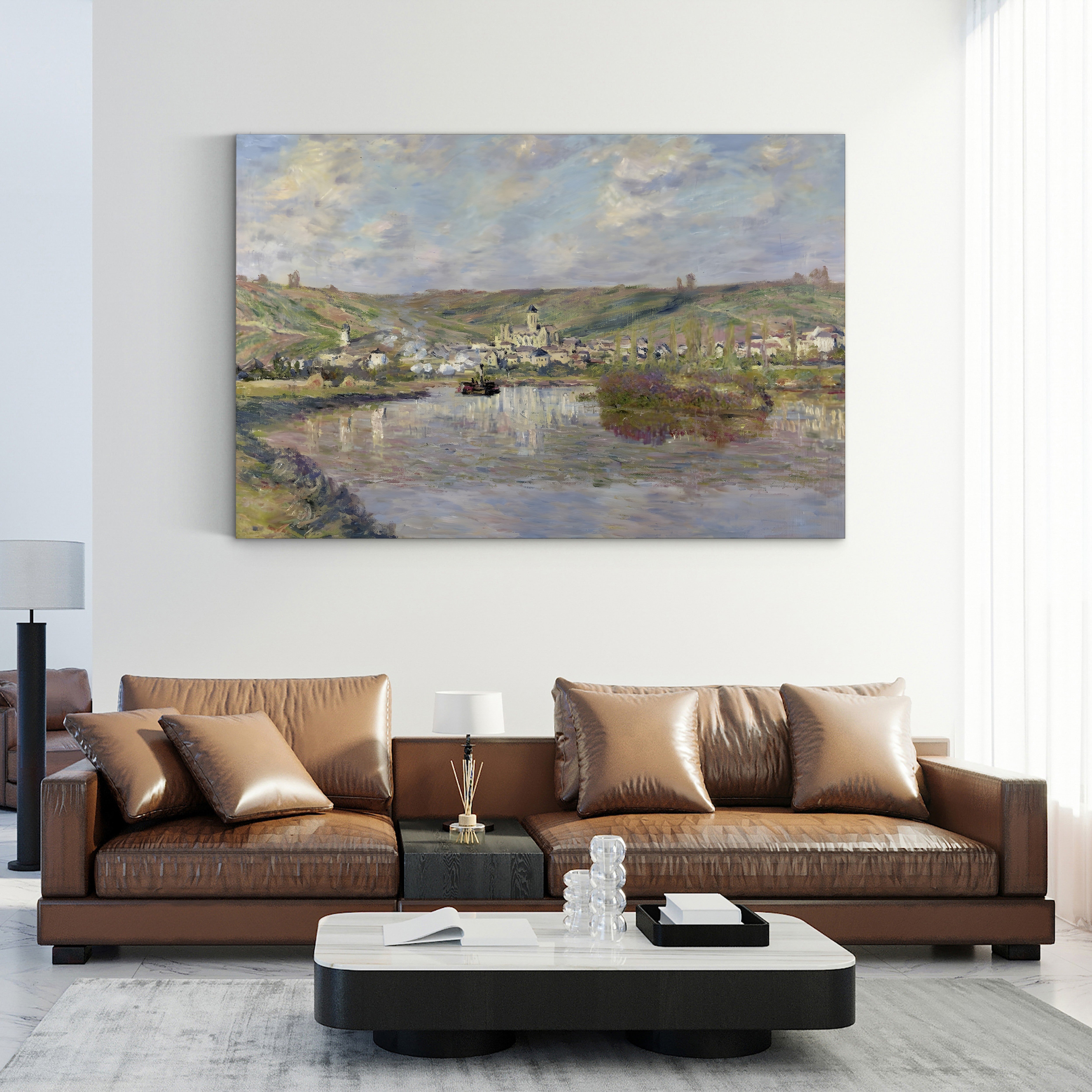 Fin d'Après-Midi, Vétheuil, 1880 – Claude Monet Wall Art | Impressionist Landscape Canvas Print