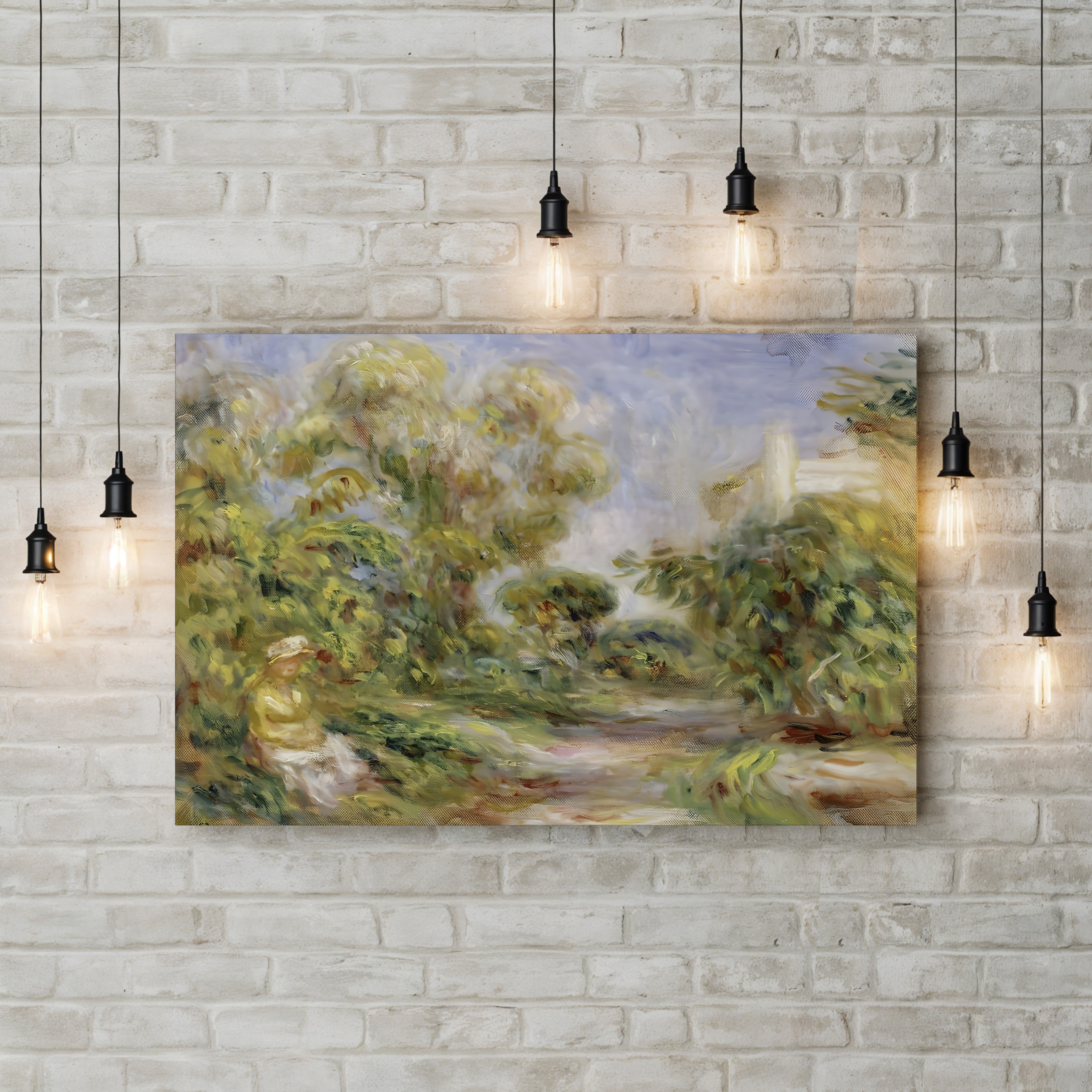 Woman in a Landscape, 1918 – Pierre-Auguste Renoir Wall Art | Late Impressionist Canvas Print
