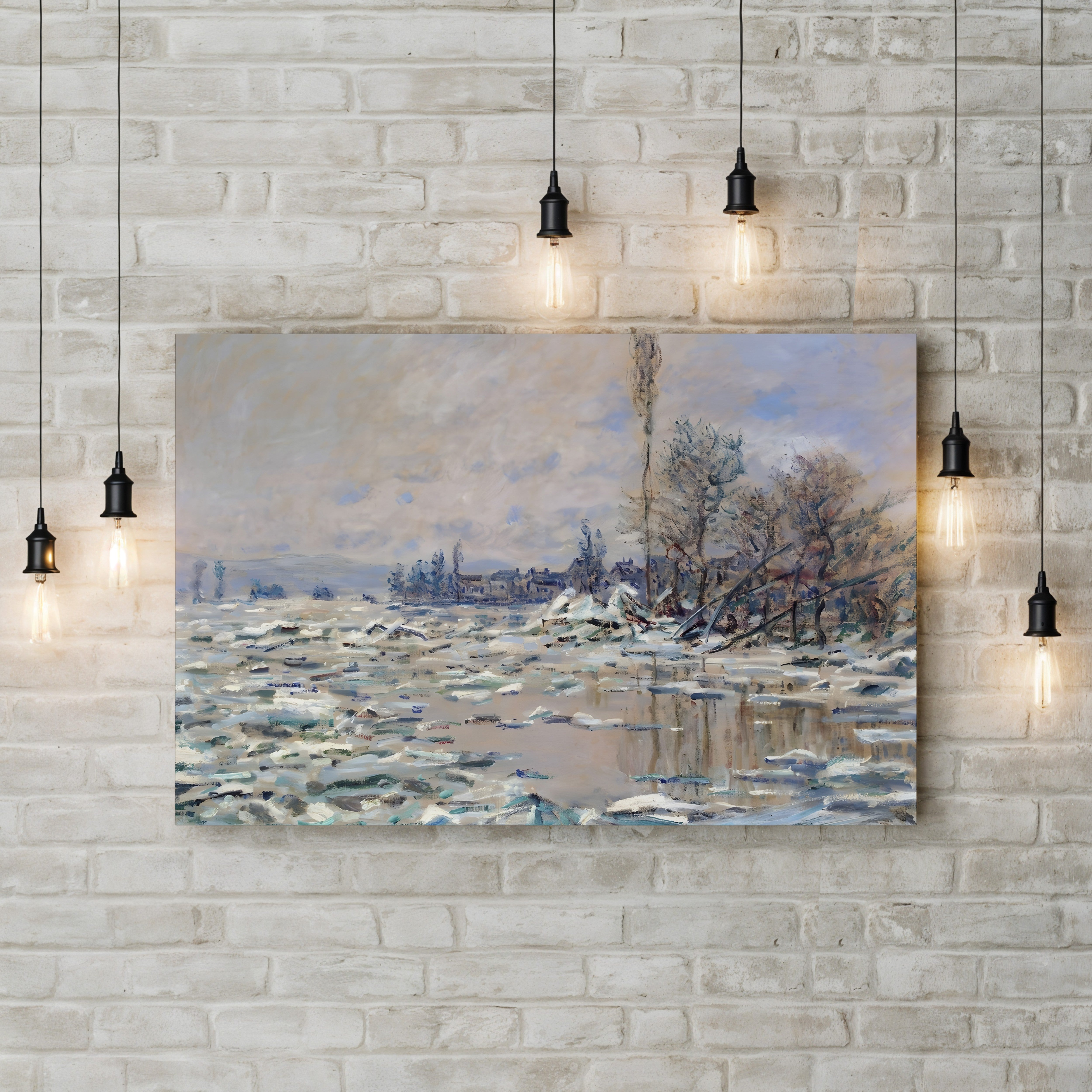 La Débâcle – Claude Monet Wall Art | Impressionist Ice Break River Canvas Print