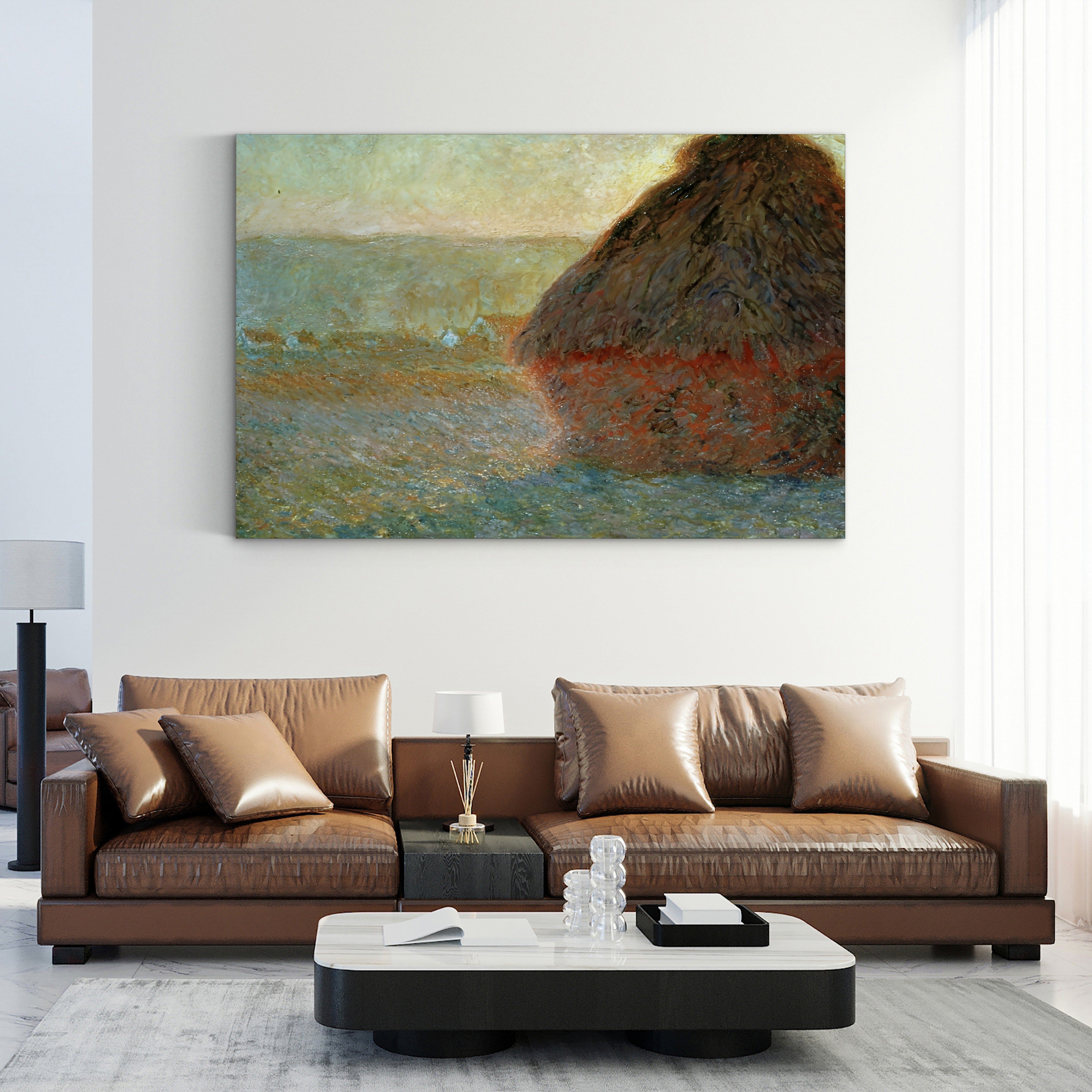 Haystack at Sunset – Claude Monet Wall Art | Iconic Meules Series Canvas Print