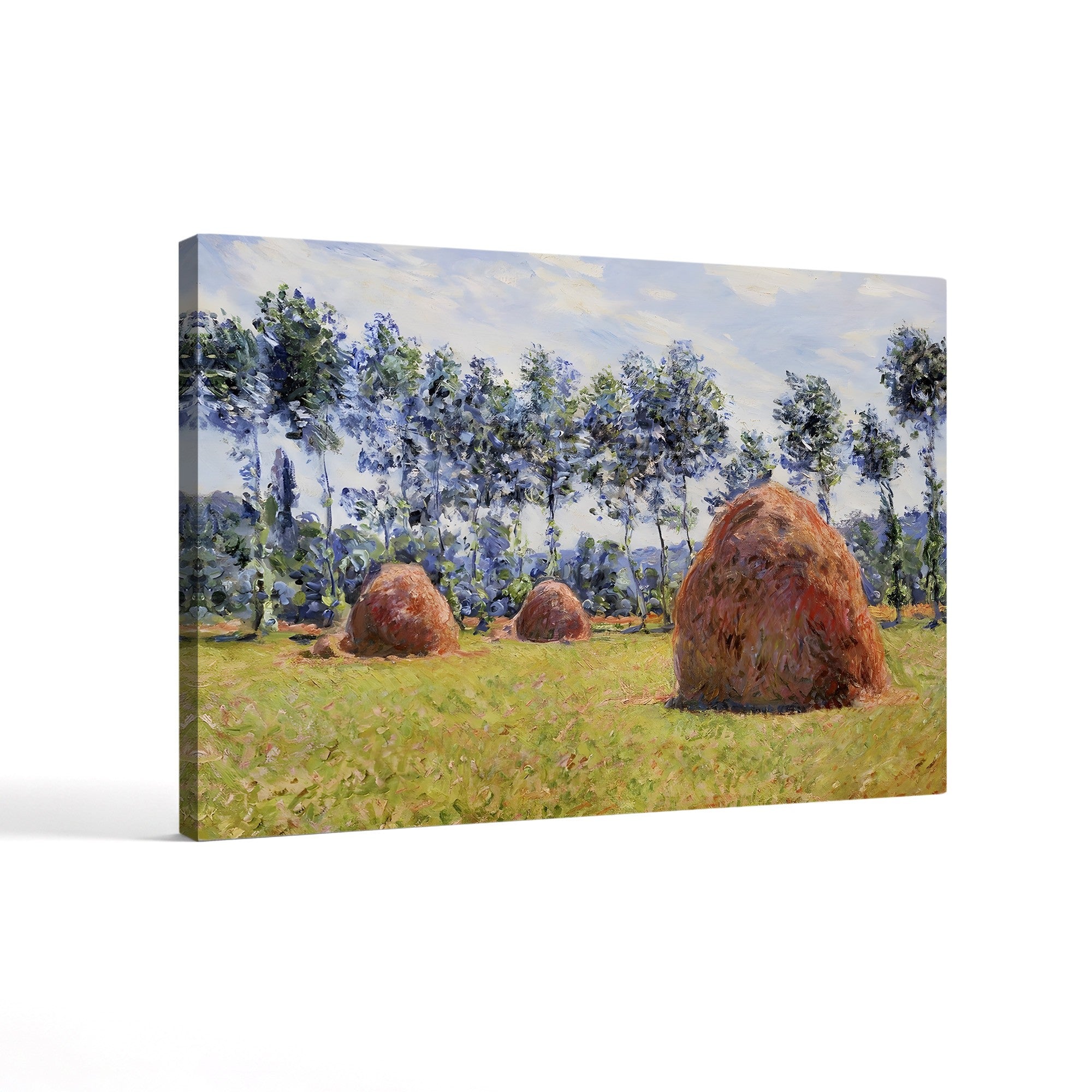 Haystacks at Giverny, 1884 – Claude Monet Wall Art | Impressionist Rural Landscape Canvas Print