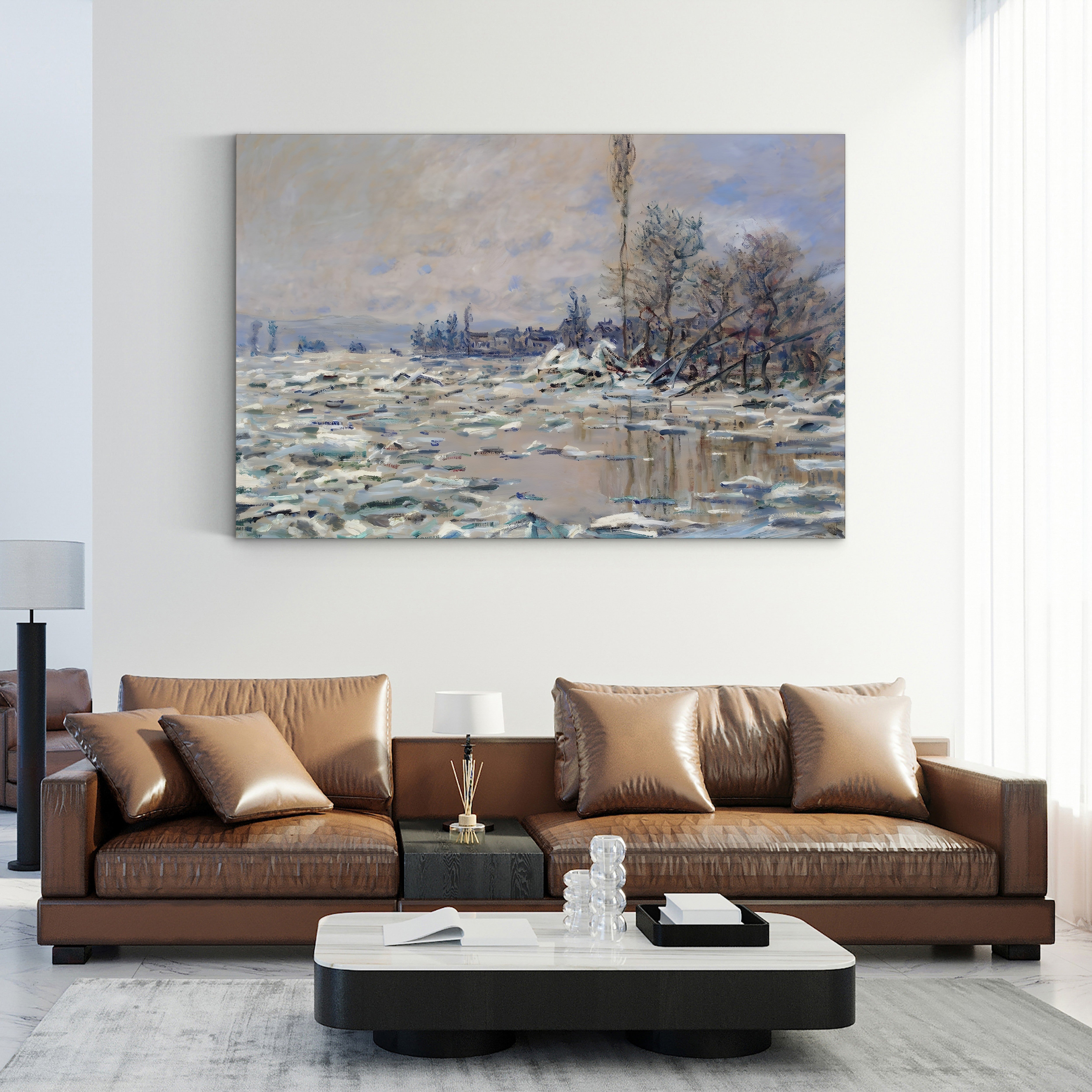 La Débâcle – Claude Monet Wall Art | Impressionist Ice Break River Canvas Print