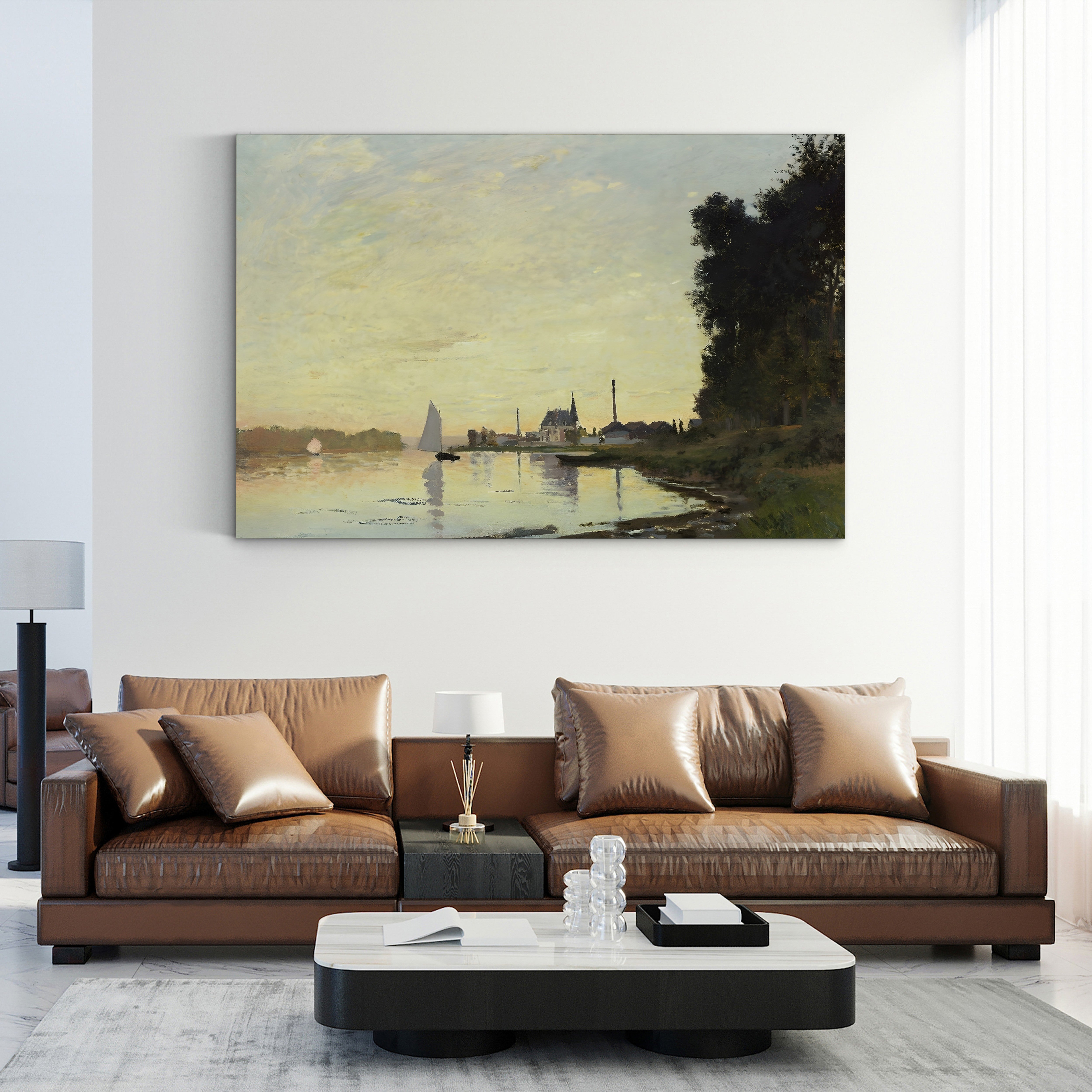 Argenteuil, Late Afternoon, 1872 – Claude Monet Wall Art | Early Impressionist Seine Canvas Print