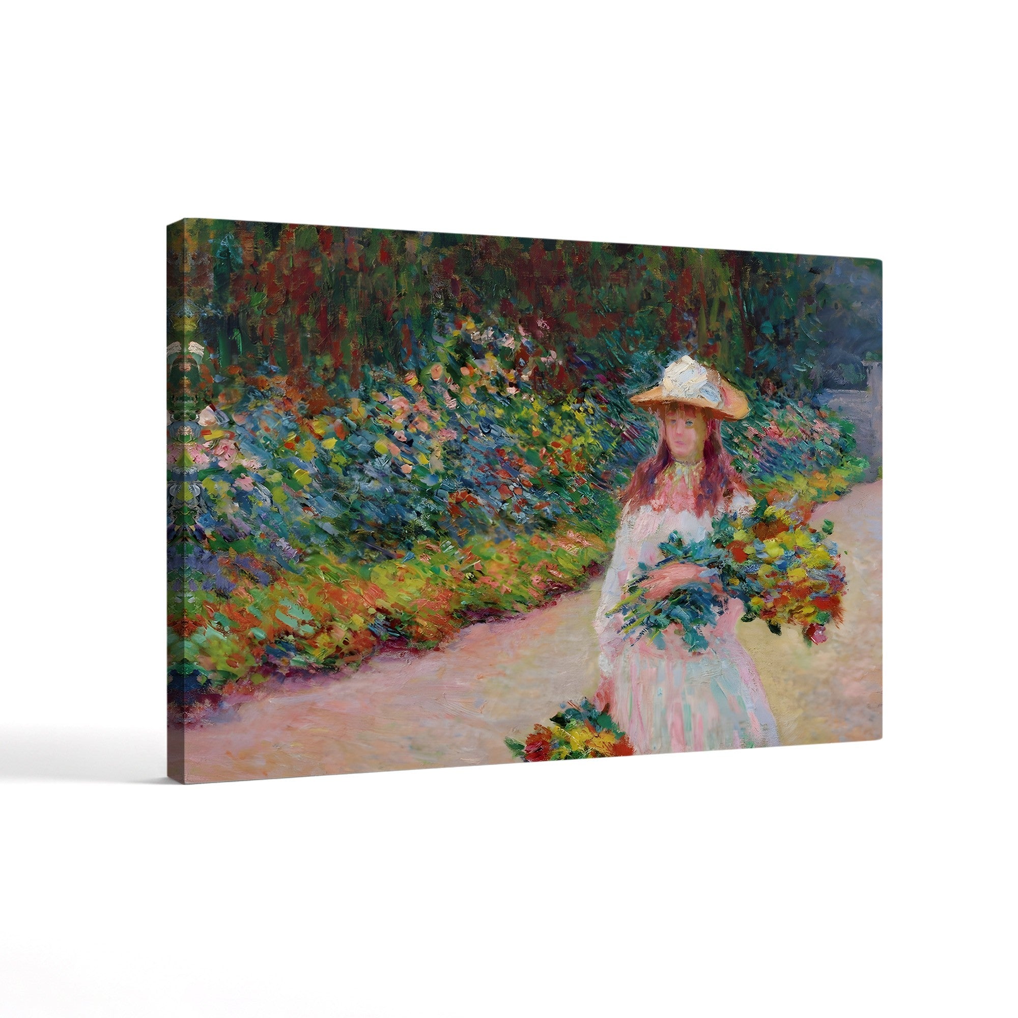 Jeune Fille dans le Jardin de Giverny, 1888 – Claude Monet Wall Art | Impressionist Garden Figure Canvas Print