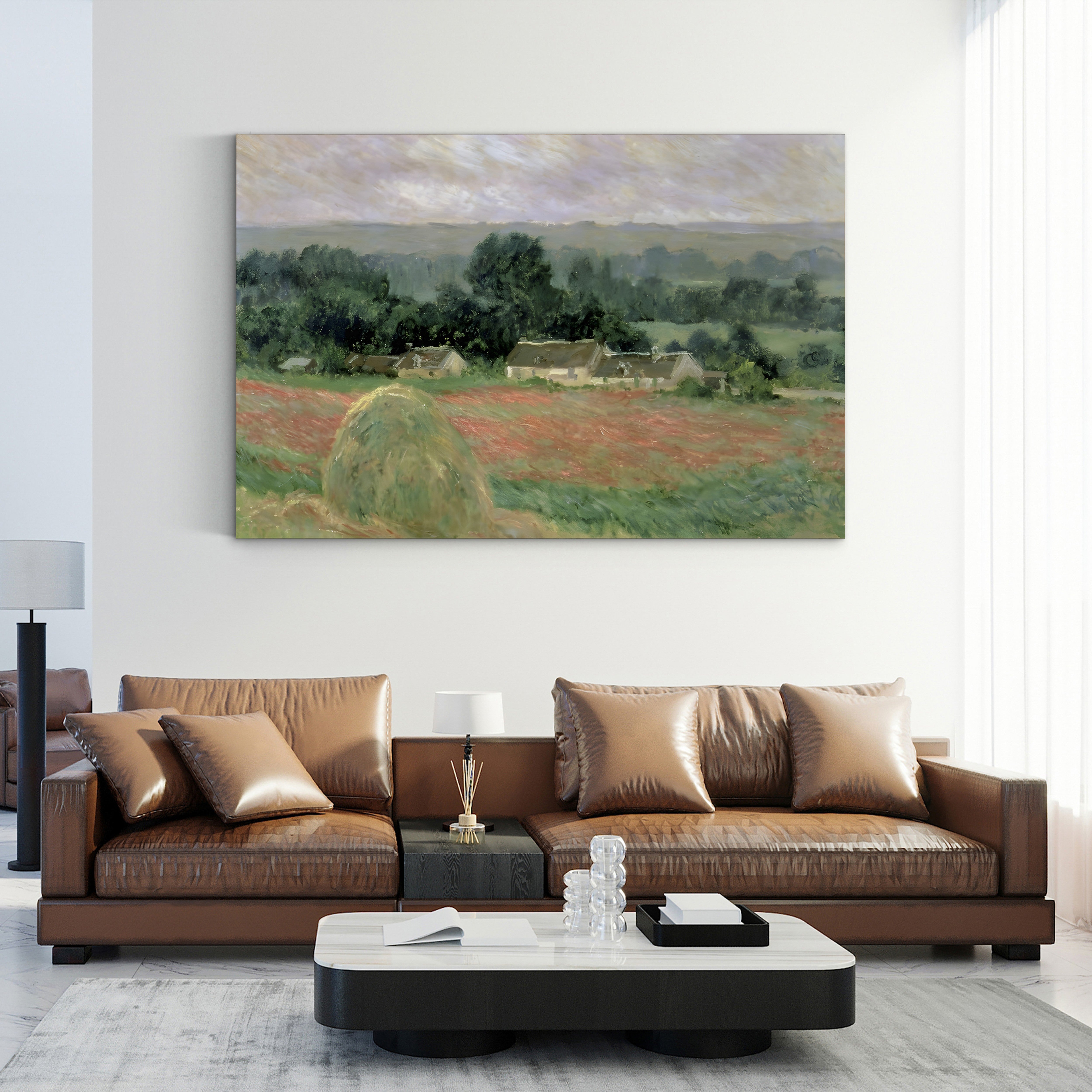 Haystack at Giverny, 1886 – Claude Monet Wall Art | Impressionist Meadow Canvas Print