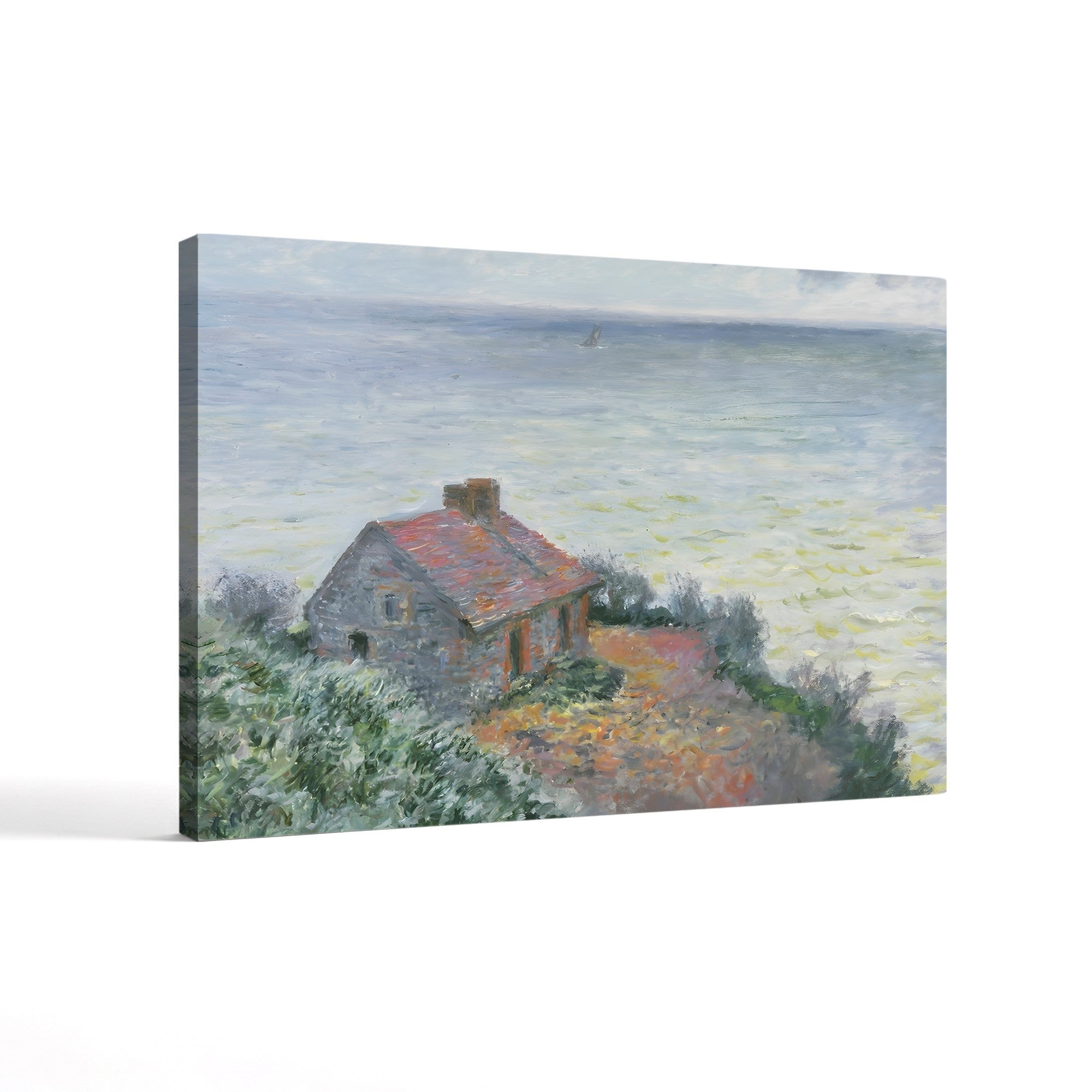 Customs Post at Dieppe, 1882 – Claude Monet Wall Art | Impressionist Normandy Clifftop Canvas Print