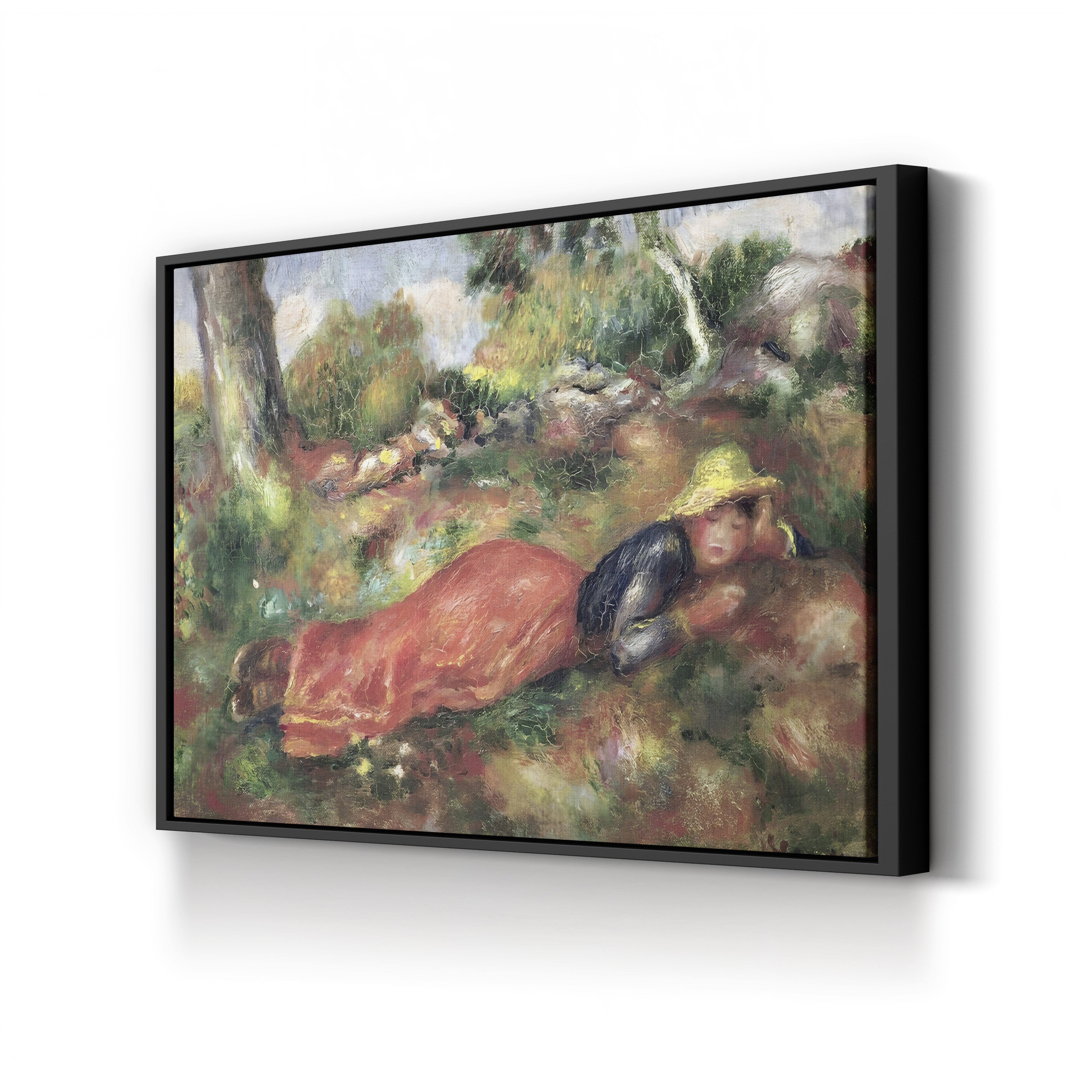 Young Girl Sleeping on the Grass – Pierre-Auguste Renoir Wall Art | Impressionist Figure Canvas Print