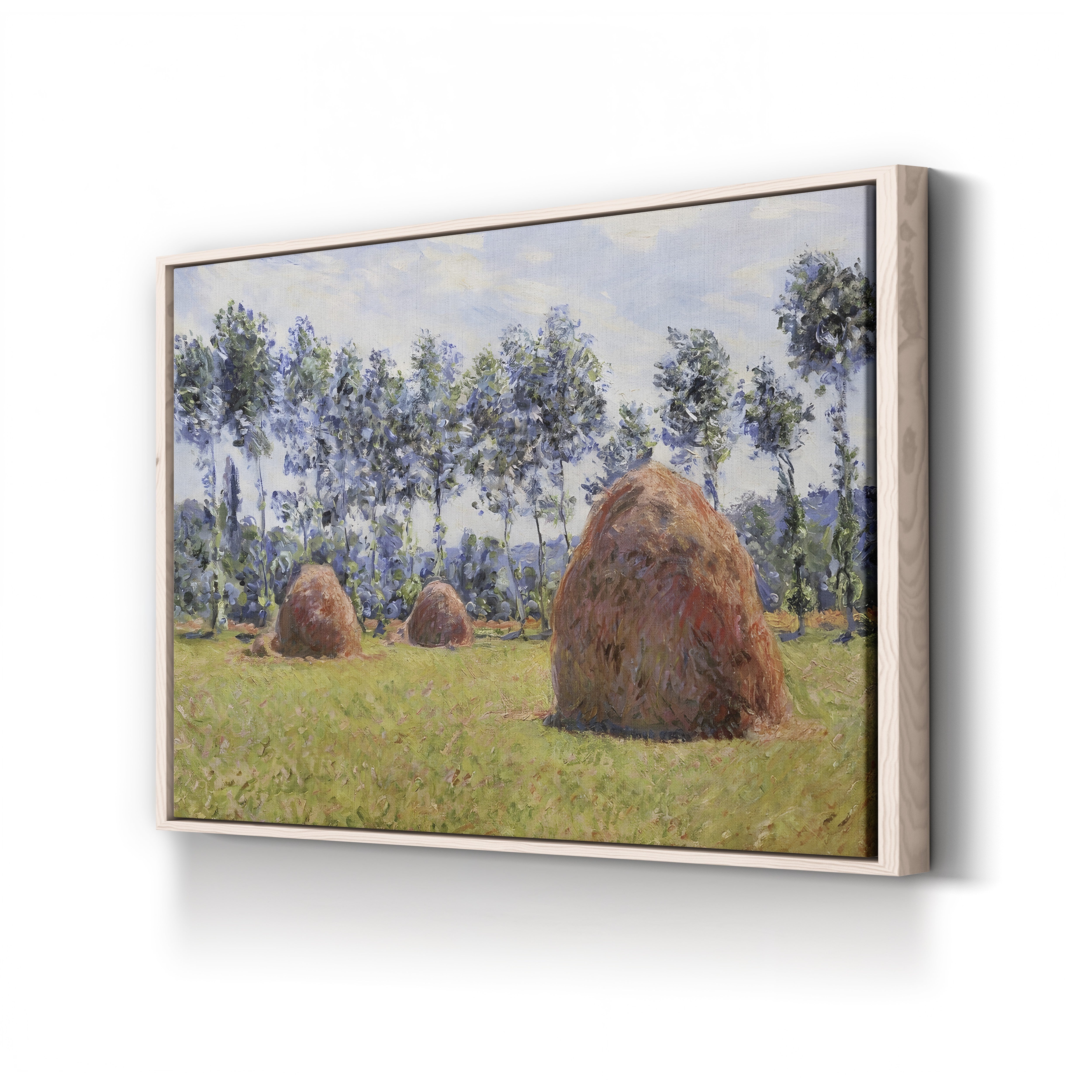 Haystacks at Giverny, 1884 – Claude Monet Wall Art | Impressionist Rural Landscape Canvas Print