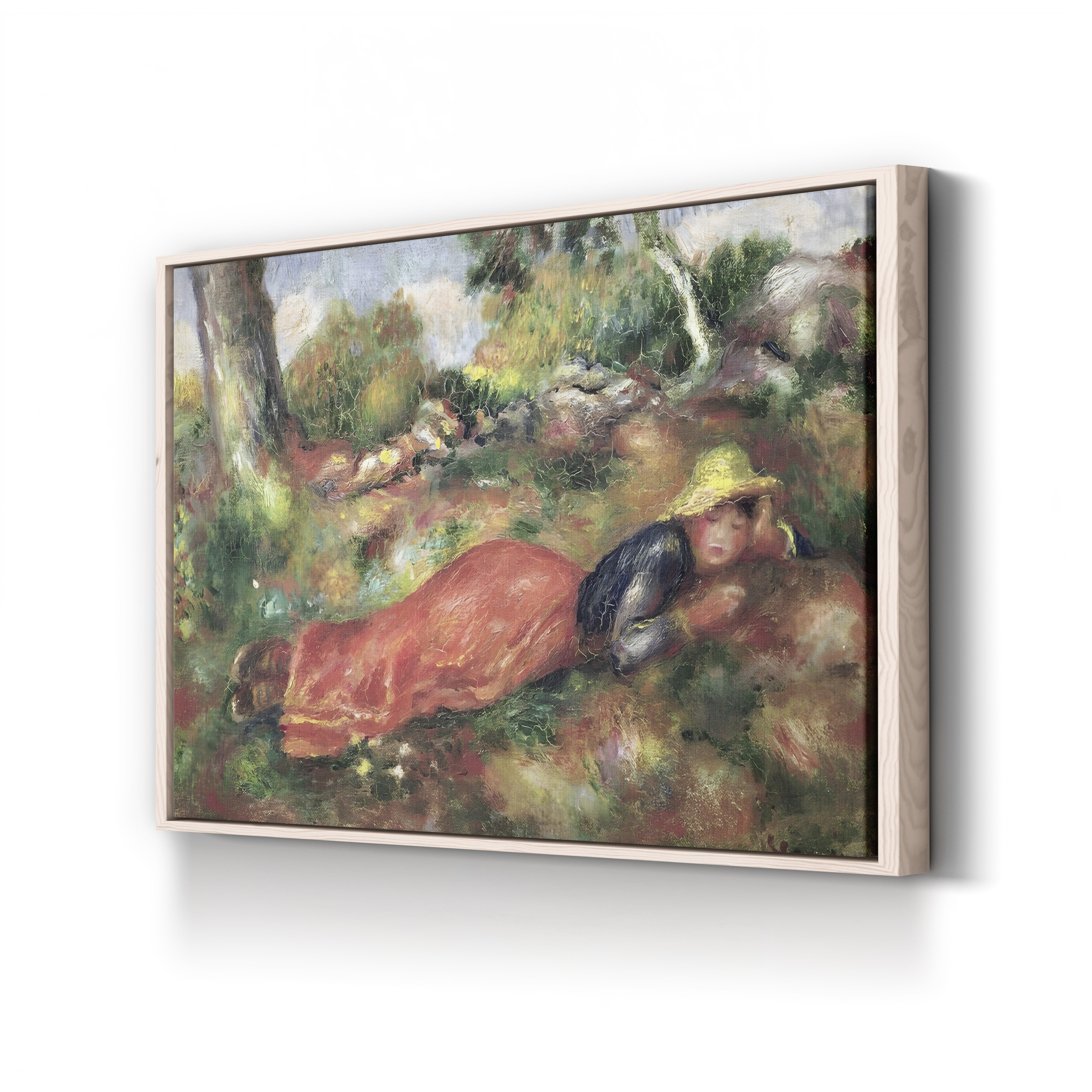 Young Girl Sleeping on the Grass – Pierre-Auguste Renoir Wall Art | Impressionist Figure Canvas Print
